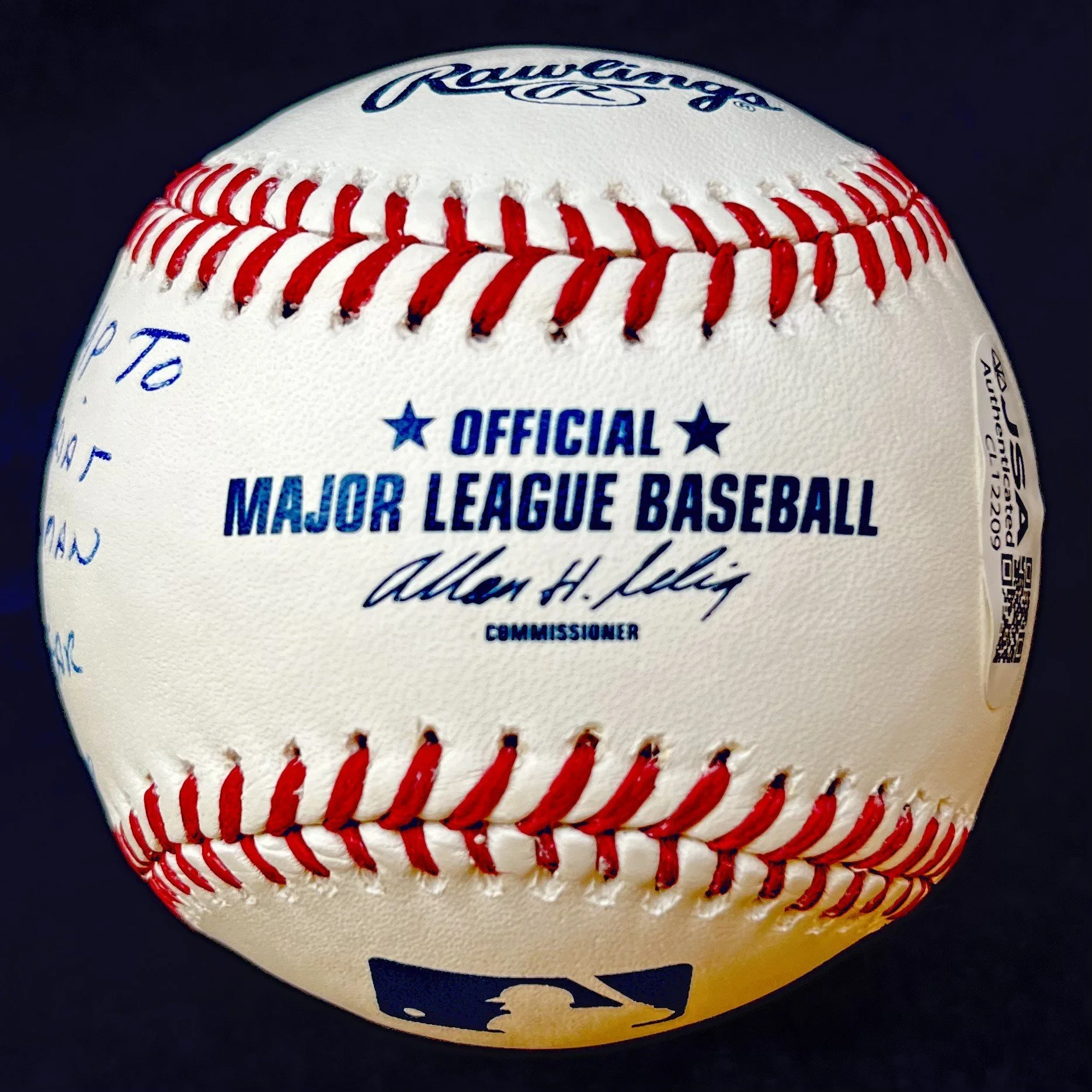 Pete Rose “Runner Up to Secretariat 1973 Sportsman of the Year” Signed Official Major League Baseball. JSA