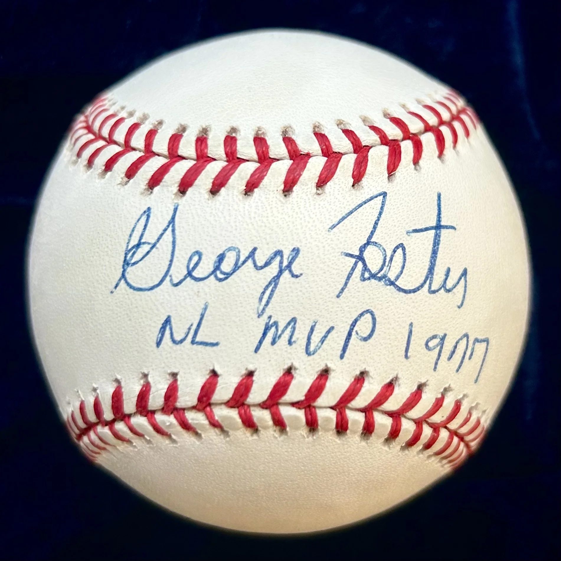 George Foster "NL MVP 1977" Signed Official National League Baseball. PSA