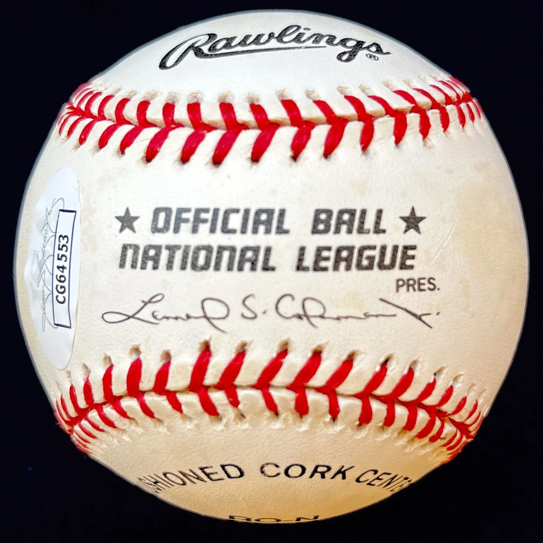 Pete Rose Signed 7 Stat Inscription Official Major League Baseball. JSA
