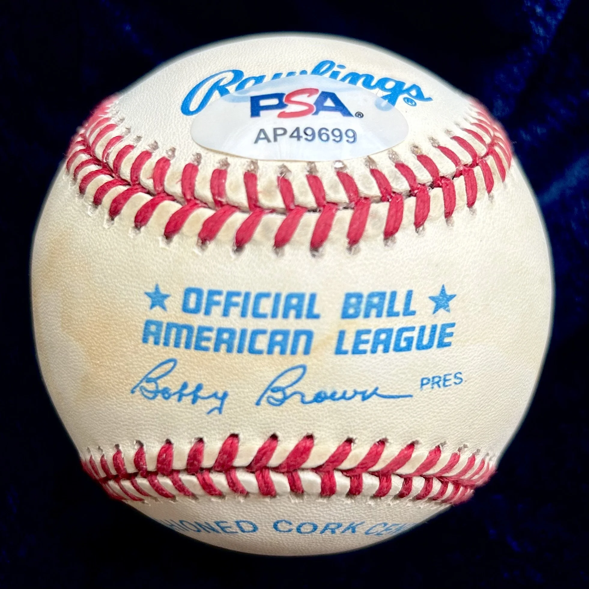 George Kell "HOF 83" Signed Official American League Baseball. PSA