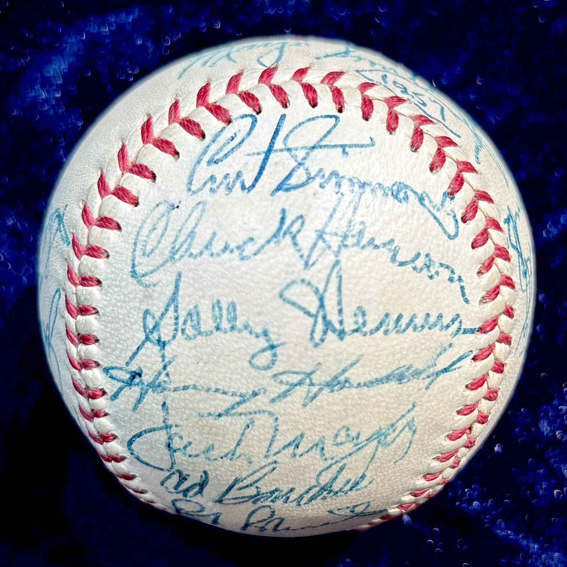1957 Philadelphia Phillies Team Signed (23) Official National League Baseball. Robin Roberts. PSA