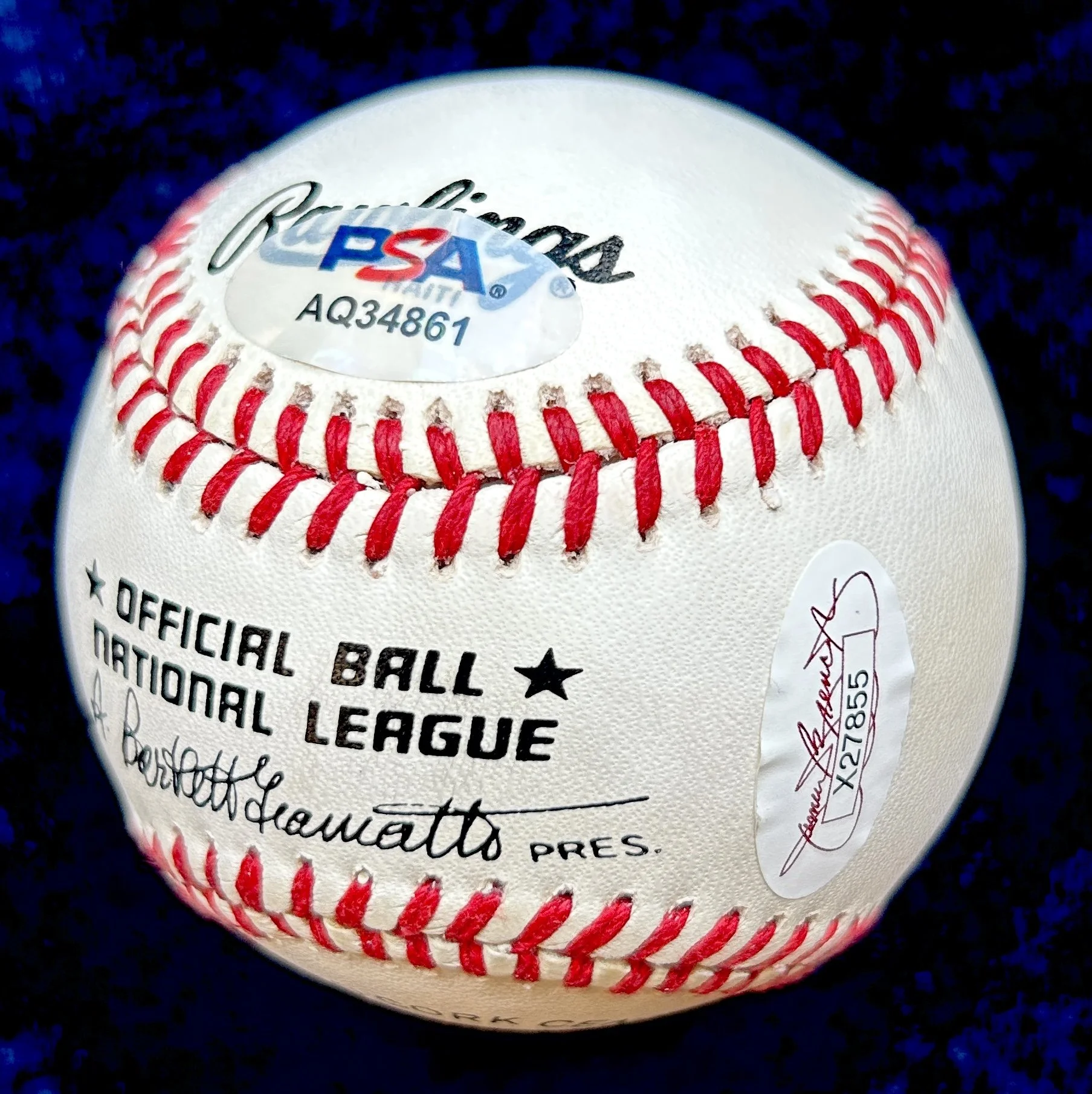 Carl Hubbell Signed Official National League Baseball. PSA