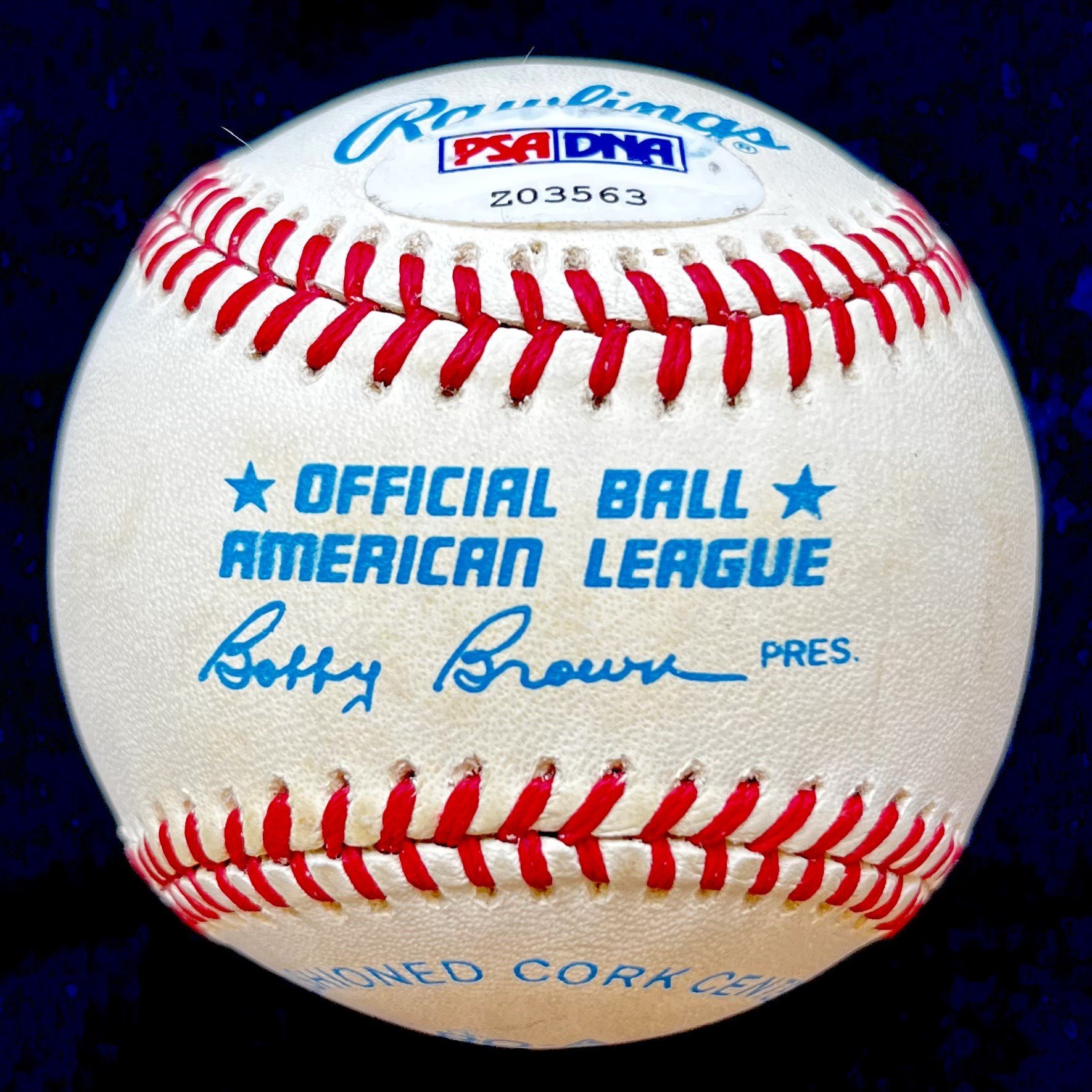 Mickey Mantle Signed American League Baseball. PSA