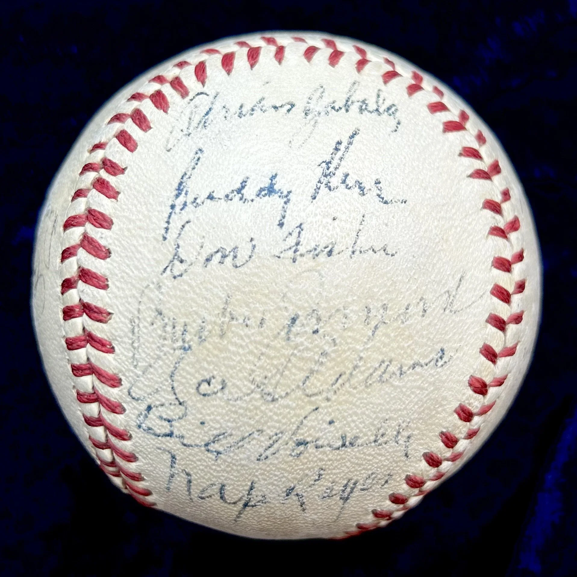 1945 New York Giants Team Signed (23) Official National League Baseball. Mell Ott, Ernie Lombardi, Adolfo Luque. Beckett