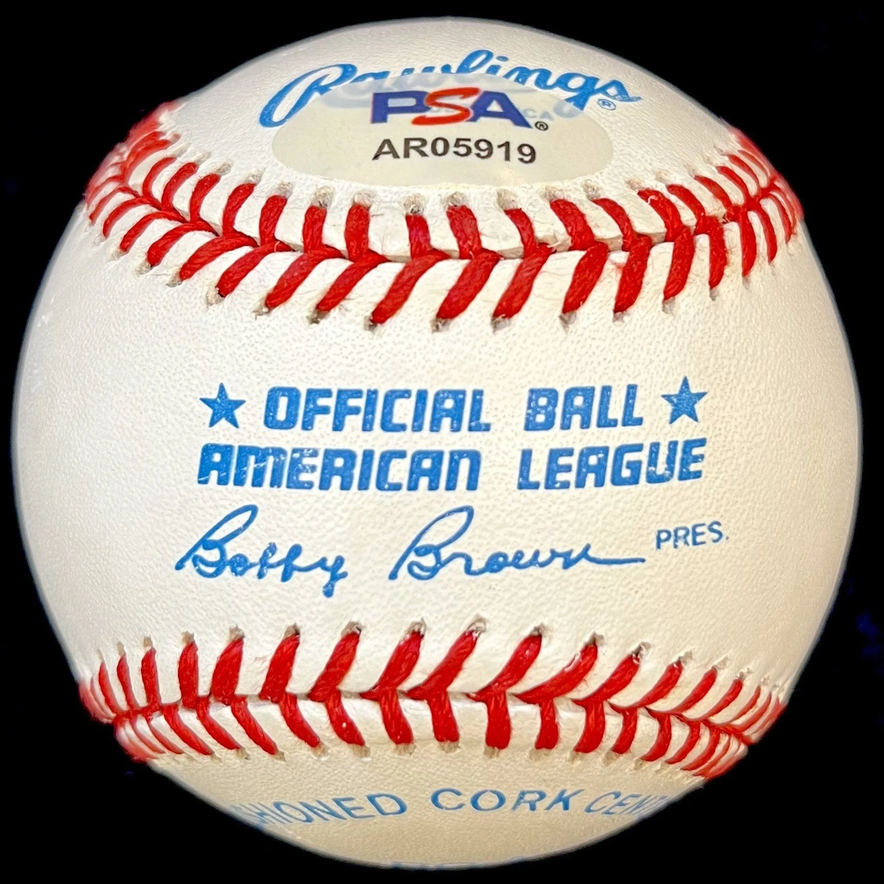 Hank Aaron, Nolan Ryan, Pete Rose Multi-Signed Official American League Baseball.