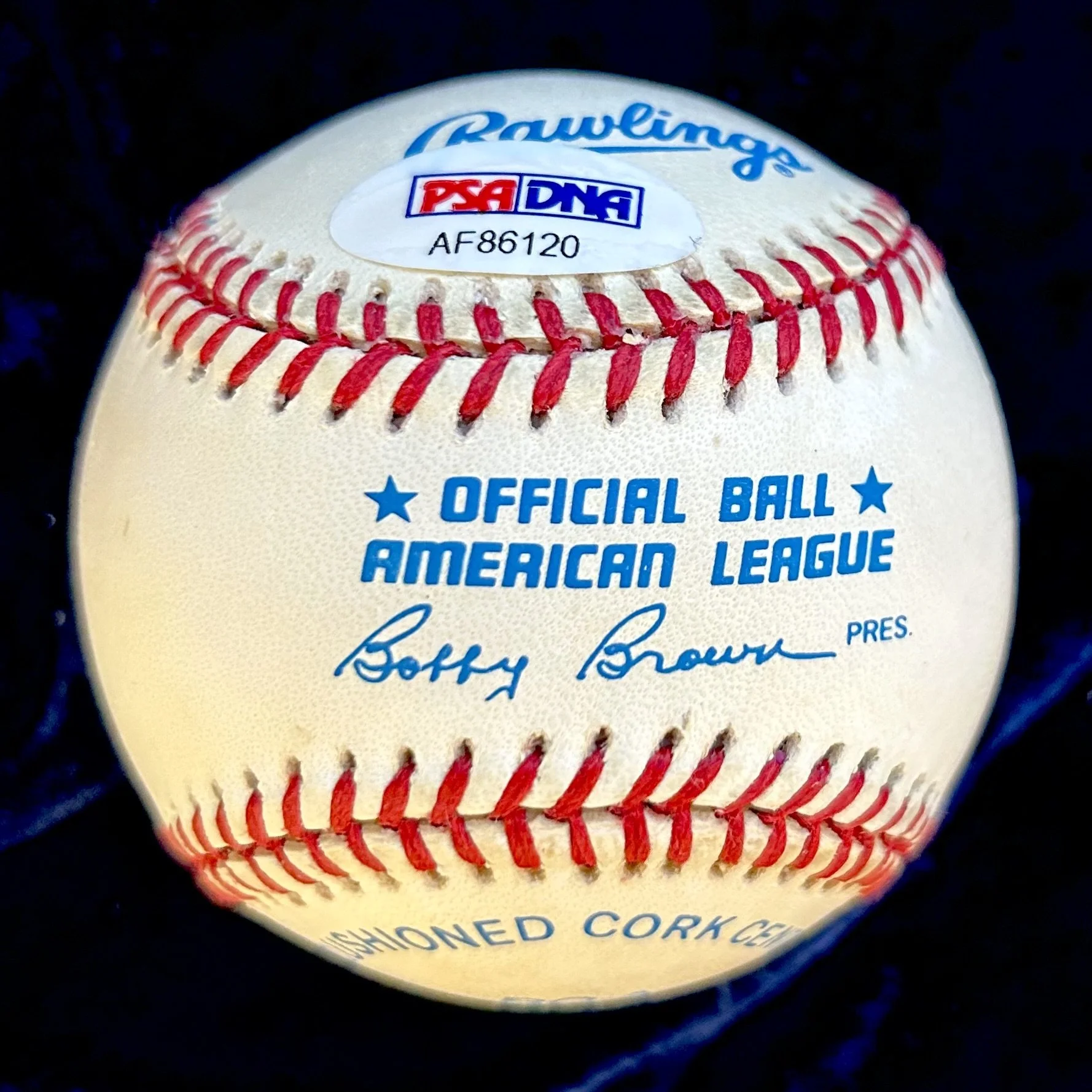 Yogi Berra Signed Official American League Baseball. PSA