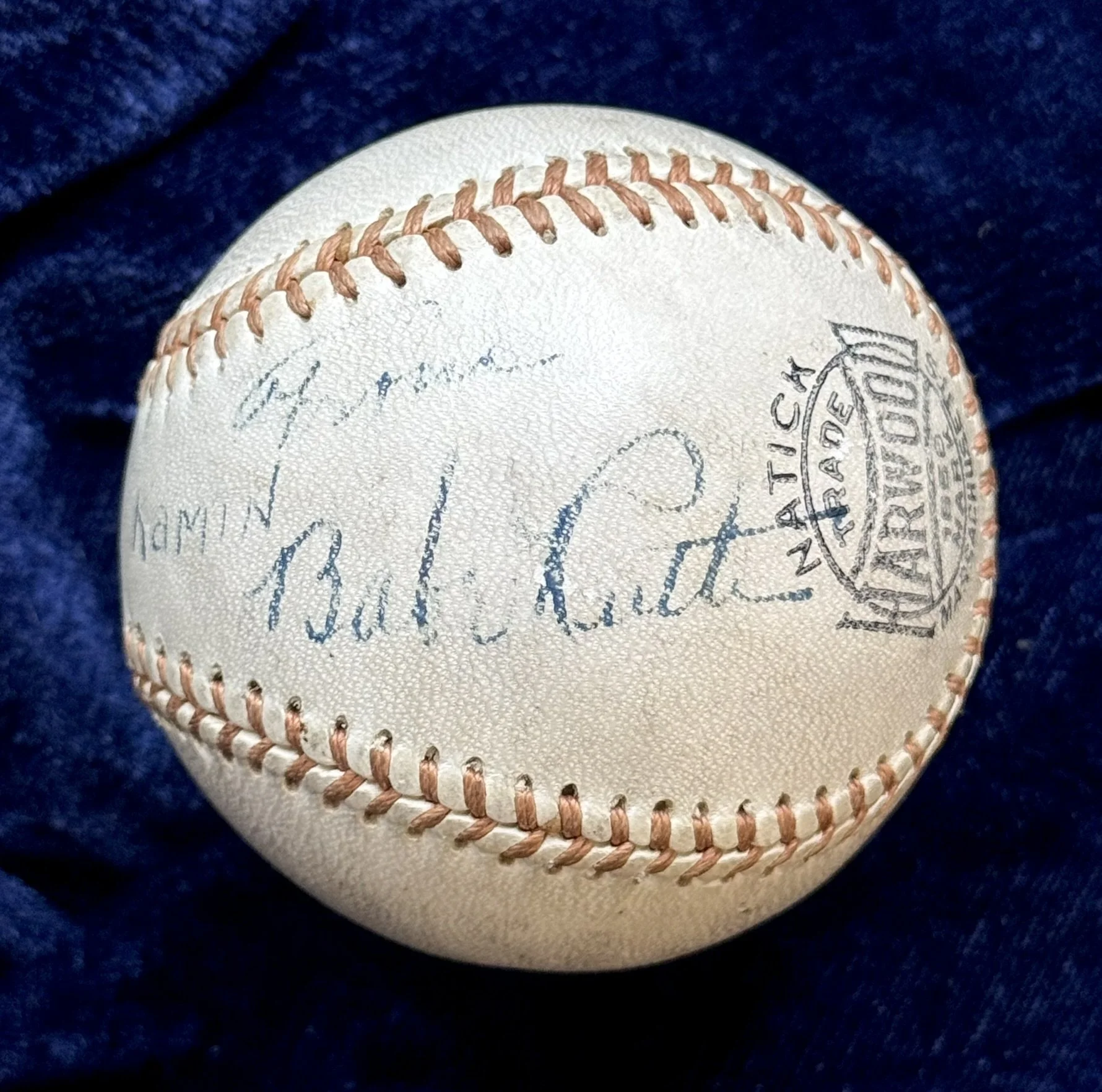 Babe Ruth Single Signed Baseball. Circa 1947. Excellent Provenance. PSA