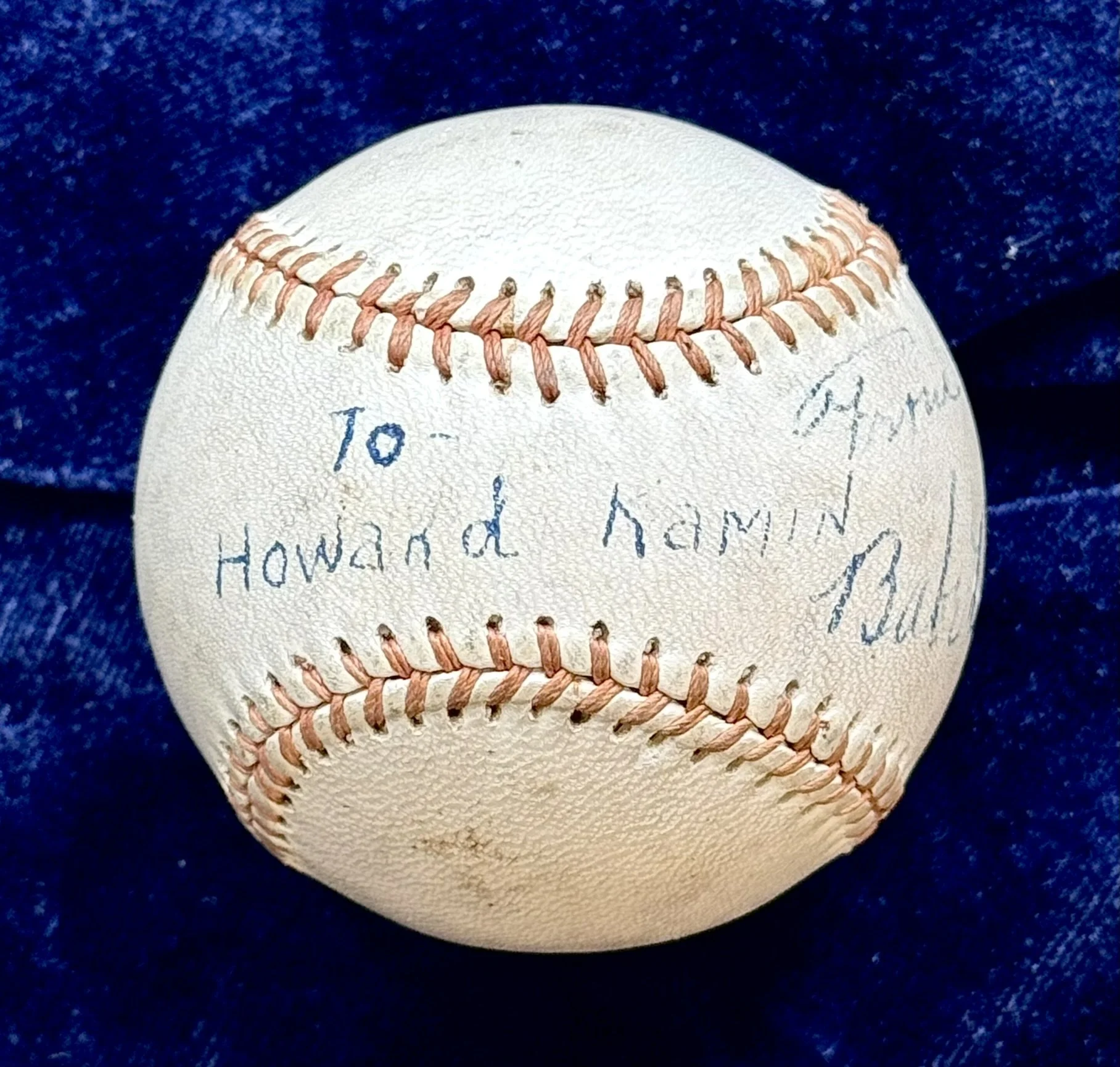 Babe Ruth Single Signed Baseball. Circa 1947. Excellent Provenance. PSA
