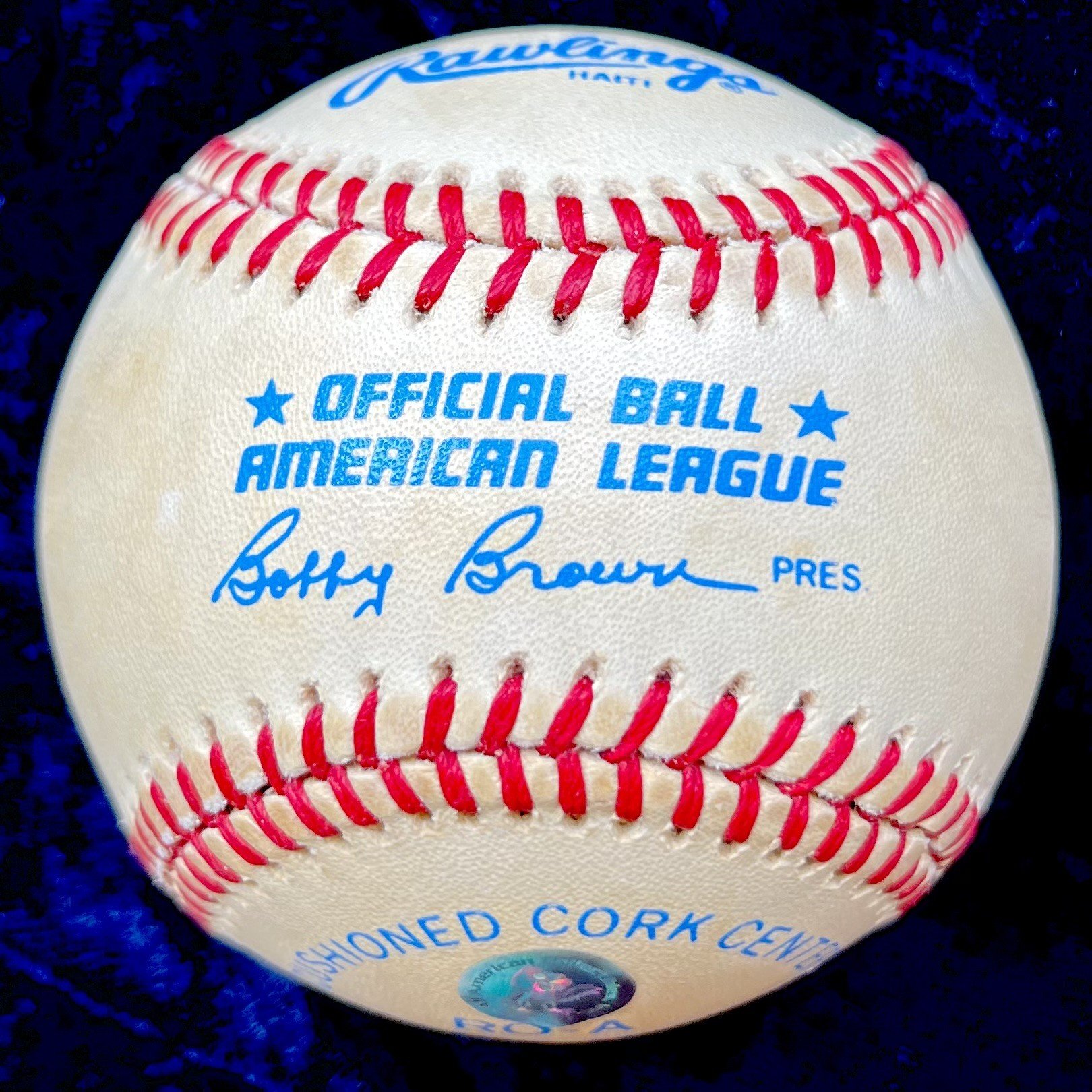 Mickey Mantle "HOF '74" Signed American League Baseball. JSA