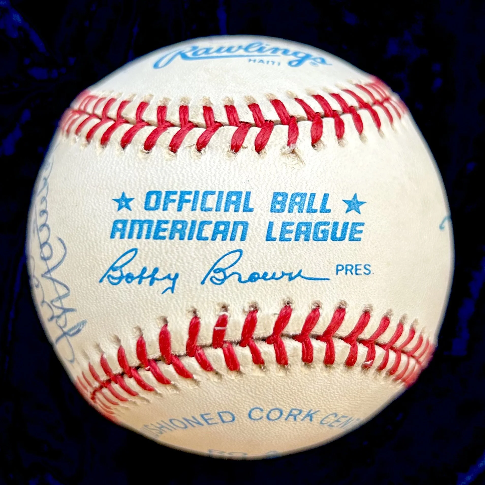 1984-90 Hall of Fame Pitchers Signed OAL Baseball. Koufax, Feller, Gibson, Roberts, Marichal, Drysdale, Spahn, Ford. JSA