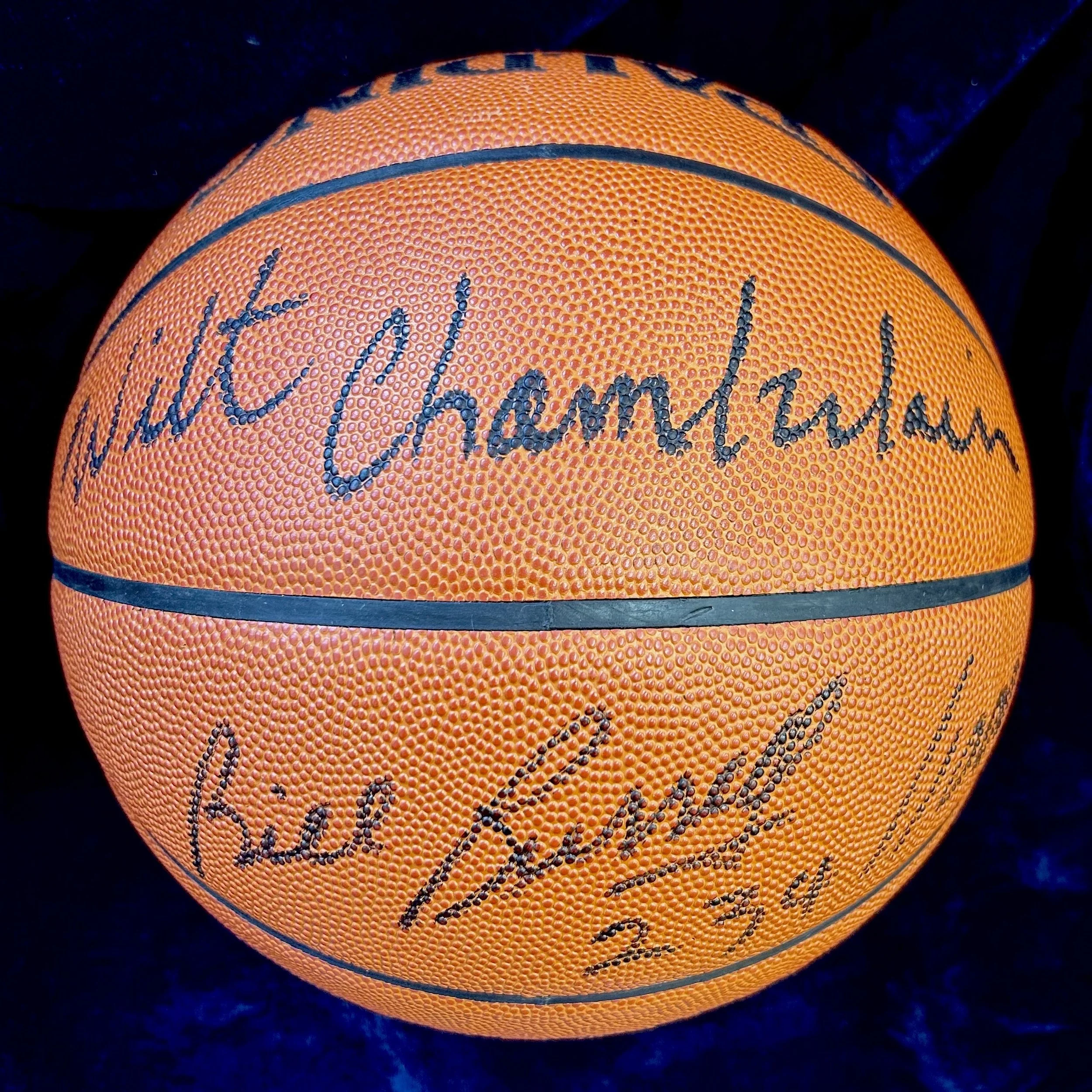 Wilt Chamberlain and Bill Russell Signed Spalding NBA Basketball /1000. JSA