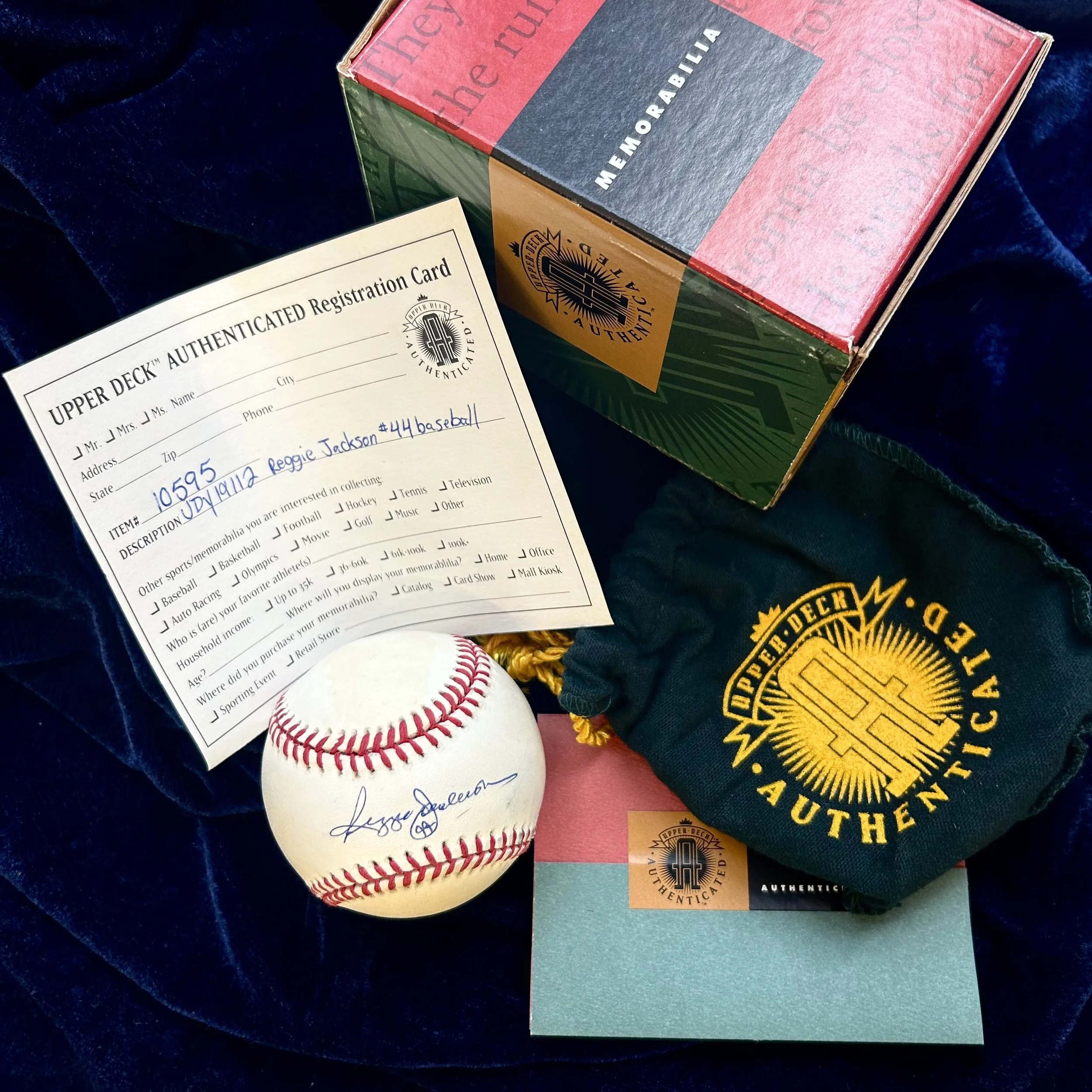 DRAFT Reggie Jackson Signed Official American League Baseball. Upper Deck Authenticated