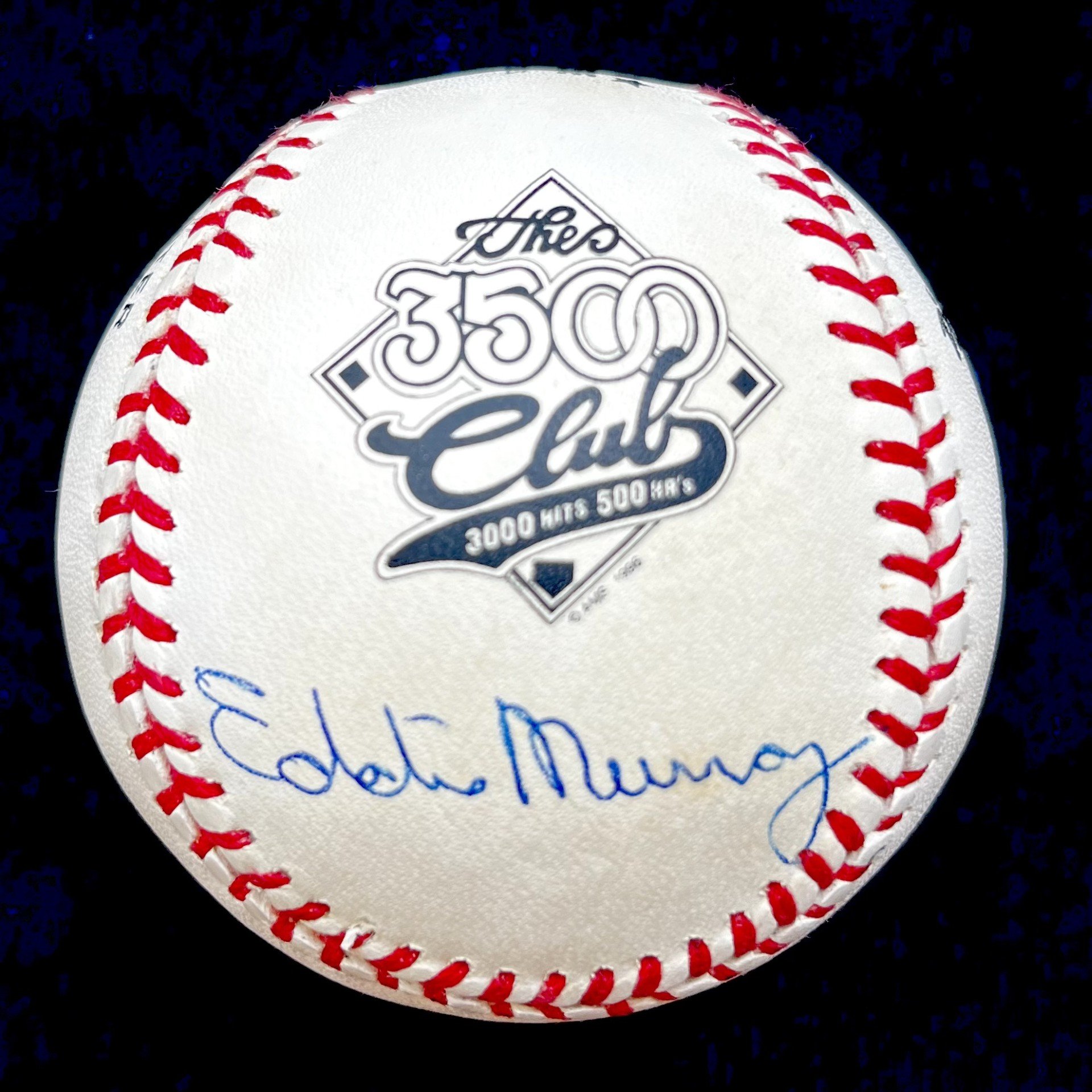 3500 Club Multi Signed National League Baseball. Hank Aaron, Willie Mays, Eddie Murray "266/350". PSA