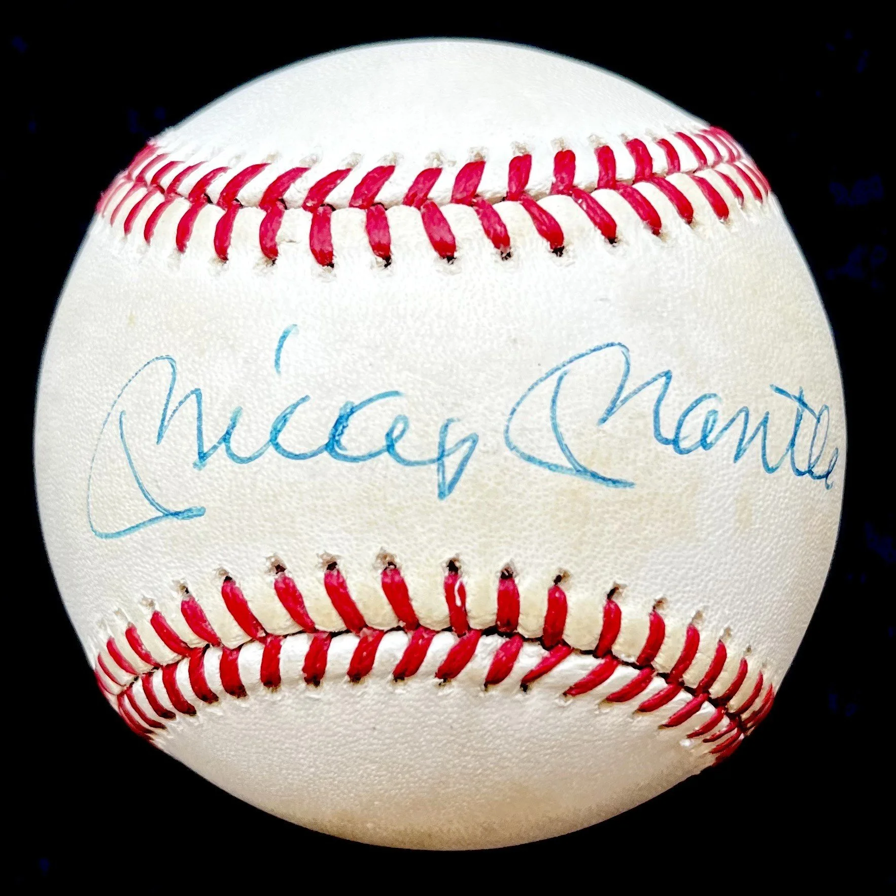 Mickey Mantle Signed American League Baseball. PSA