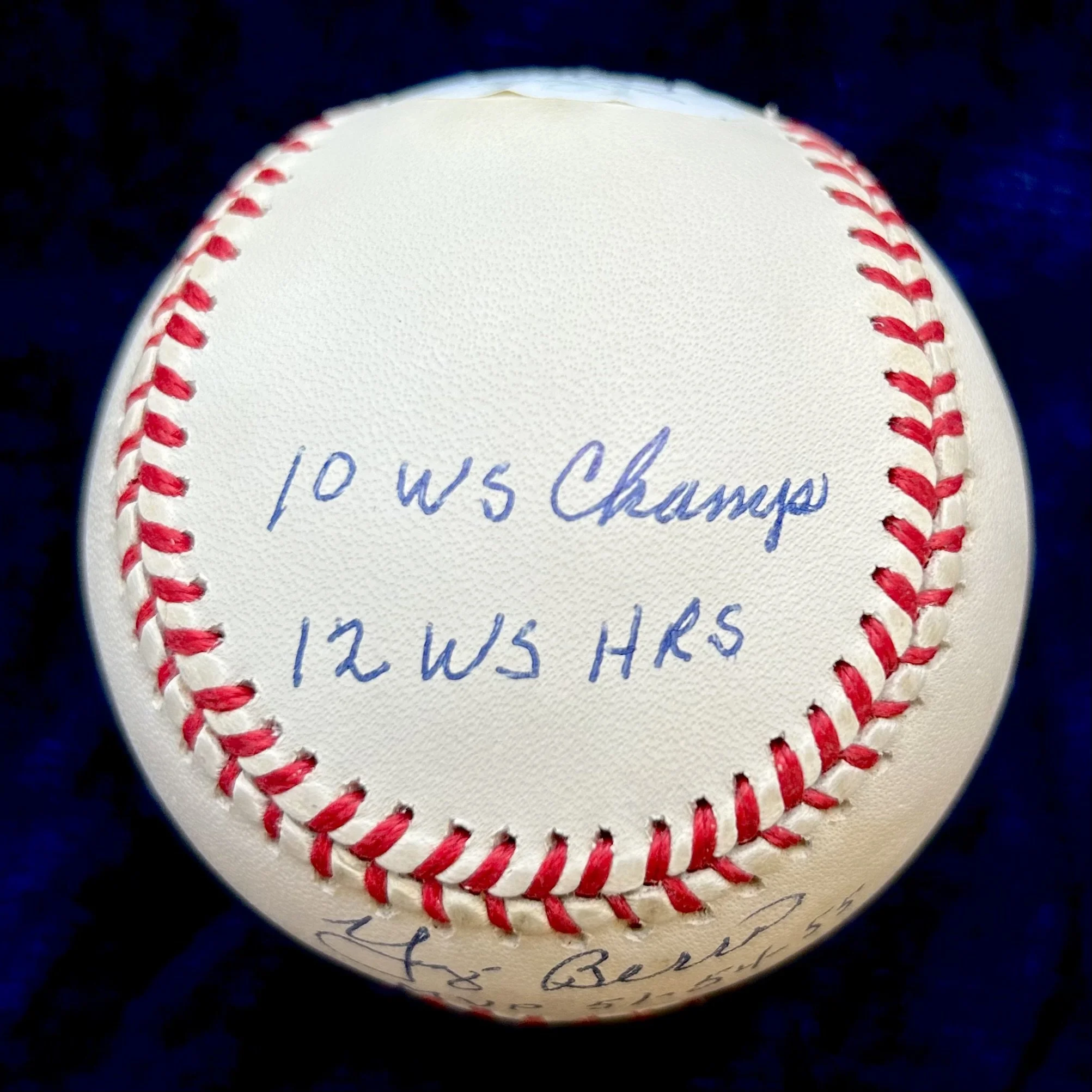 Yogi Berra "MVP 51-54-55" Signed Official American League Stat Baseball. JSA