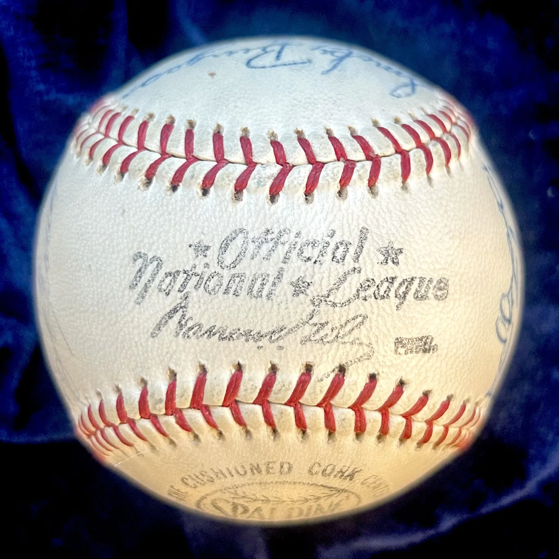 1961 Pittsburgh Pirates Signed (21) Official National League Baseball. Roberto Clemente, Don Hoak, Bob Friend, Bill Virdon, Clem Labine, Smoky Burgess. PSA