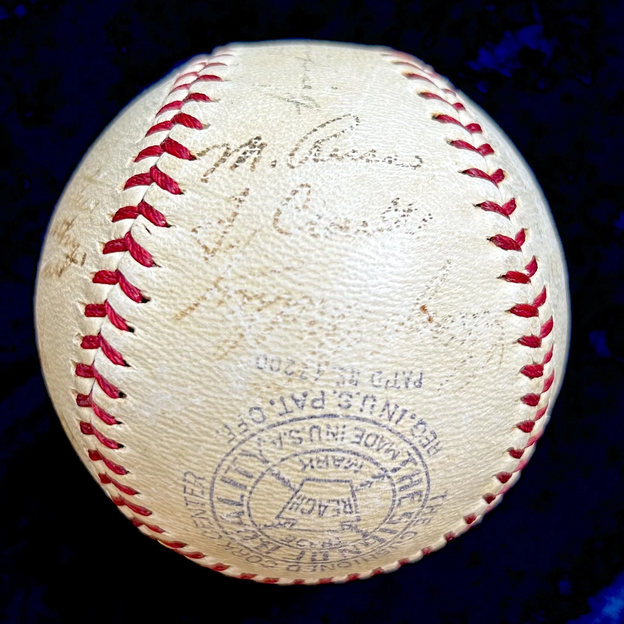 1940 New York Yankees Team Signed (26) Official Baseball. Joe DiMaggio, Joe Gordon, Bill Dickey, Joe McCarthy, Lefty Gomez, Red Ruffing. PSA