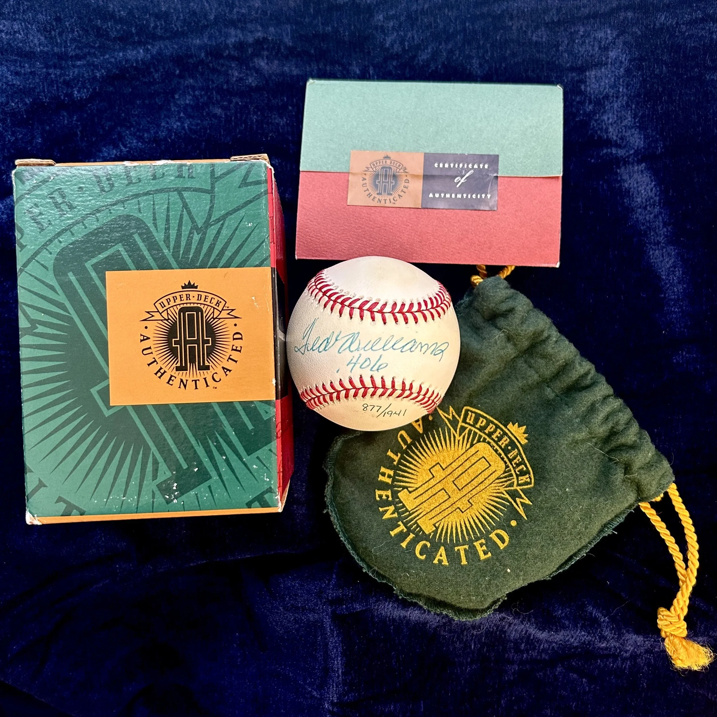 Ted Williams .406 Signed Official American League Baseball. Upper Deck Authenticated