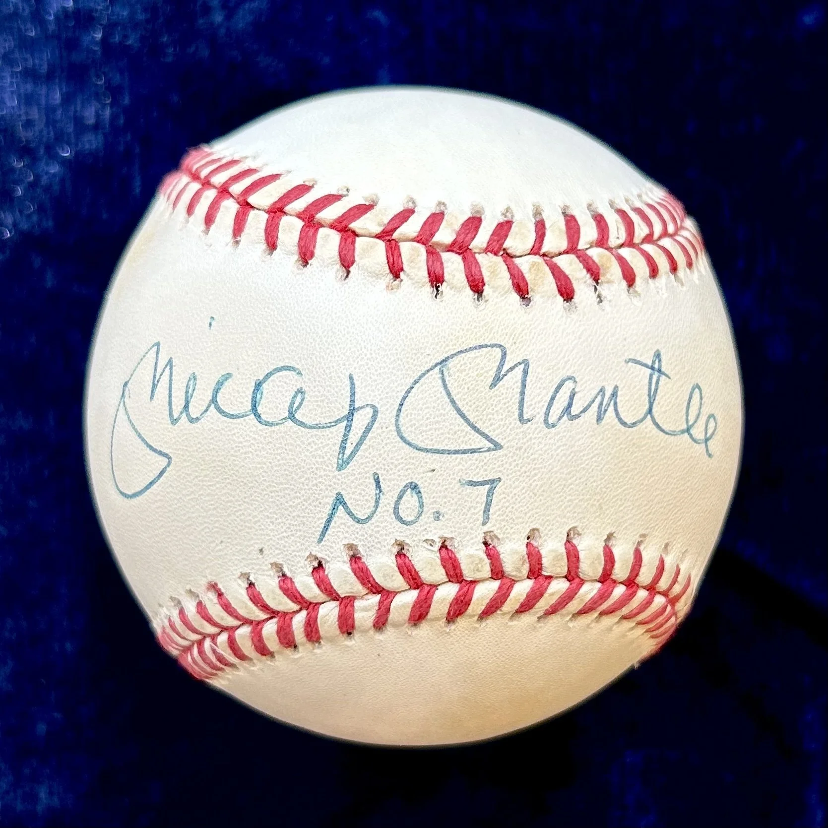 Mickey Mantle Signed No 7 Official American League Baseball. JSA
