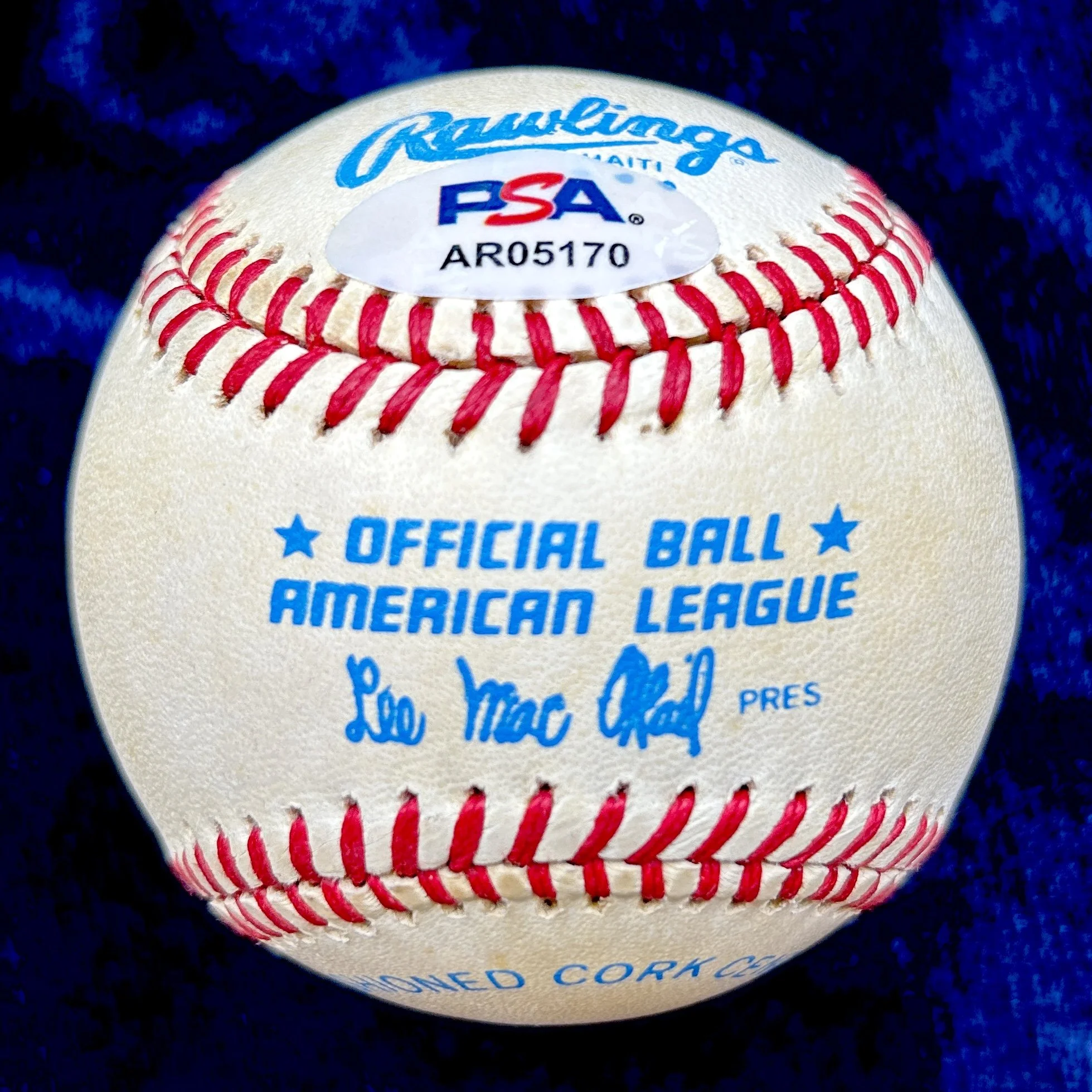 Mickey Mantle Signed Official American League Baseball. PSA