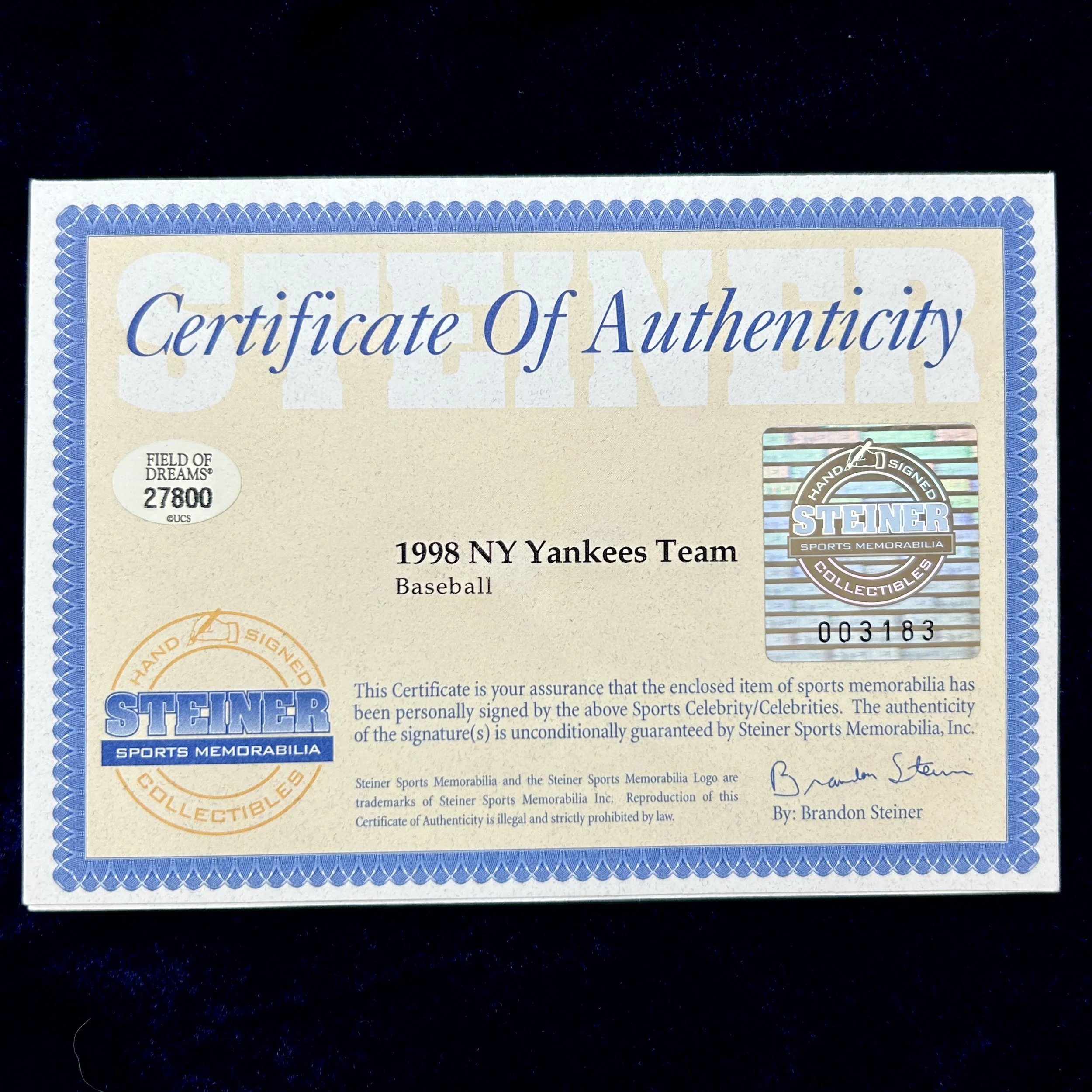 1998 New York Yankees Team Signed (21) Official American League Baseball. Derek Jeter, Mariano Rivera. Beckett, Steiner