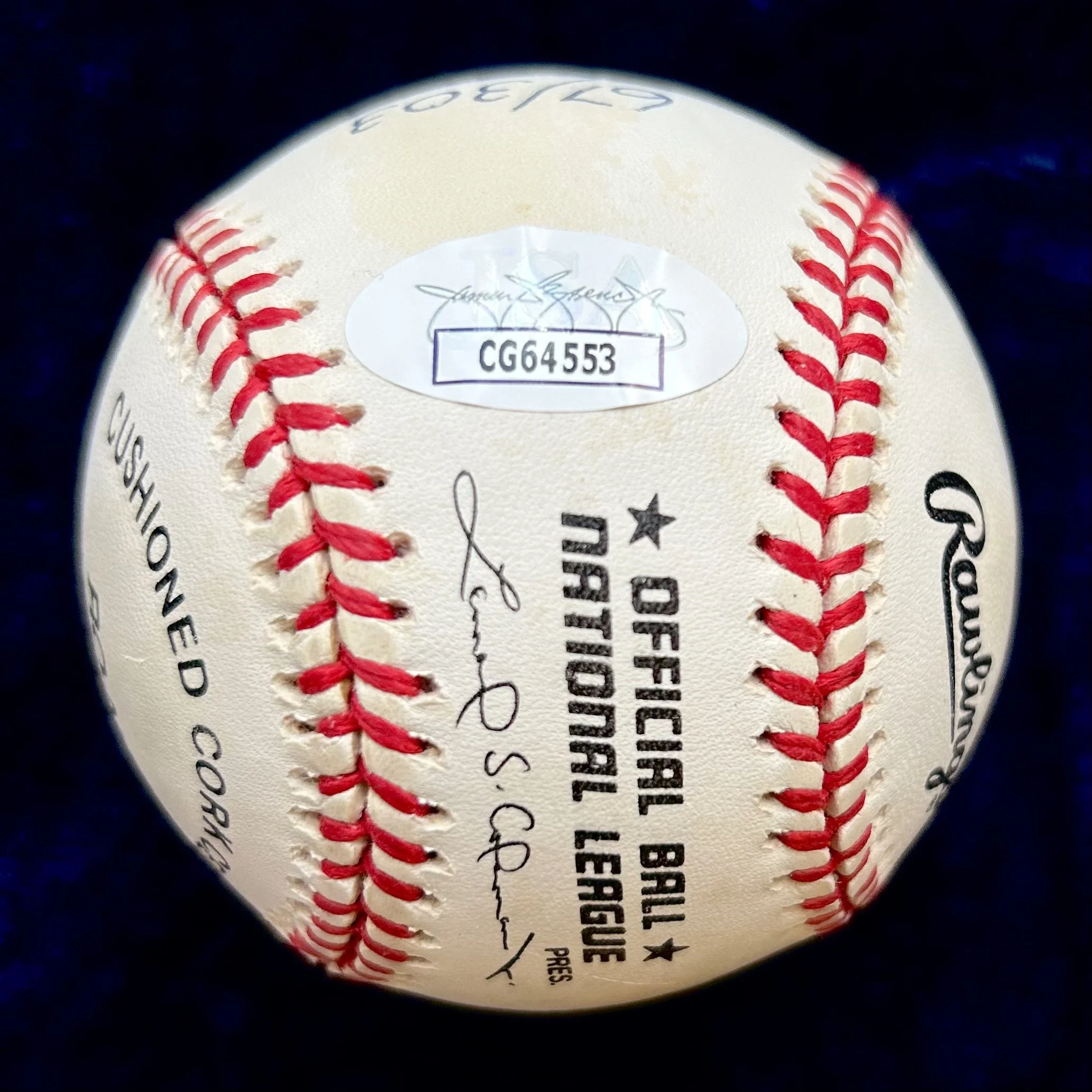 Pete Rose "#4256" “Charlie Hustle” Signed Official National League Stat Baseball. JSA