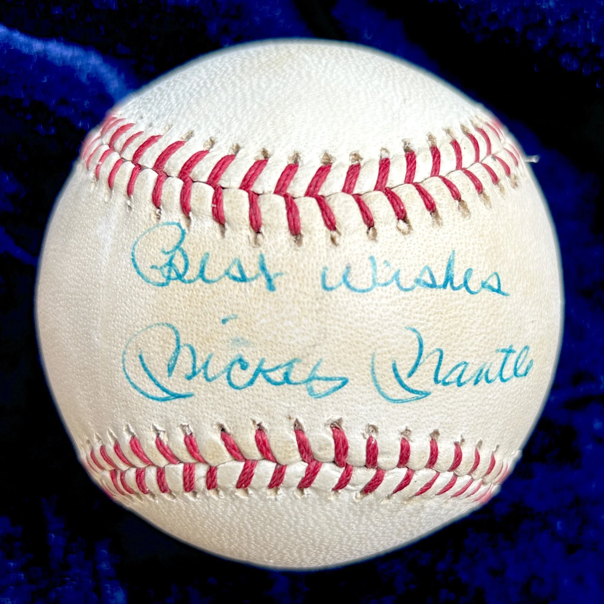 Mickey Mantle "Best Wishes" Single Signed Vintage 60's Playing Days Baseball. PSA