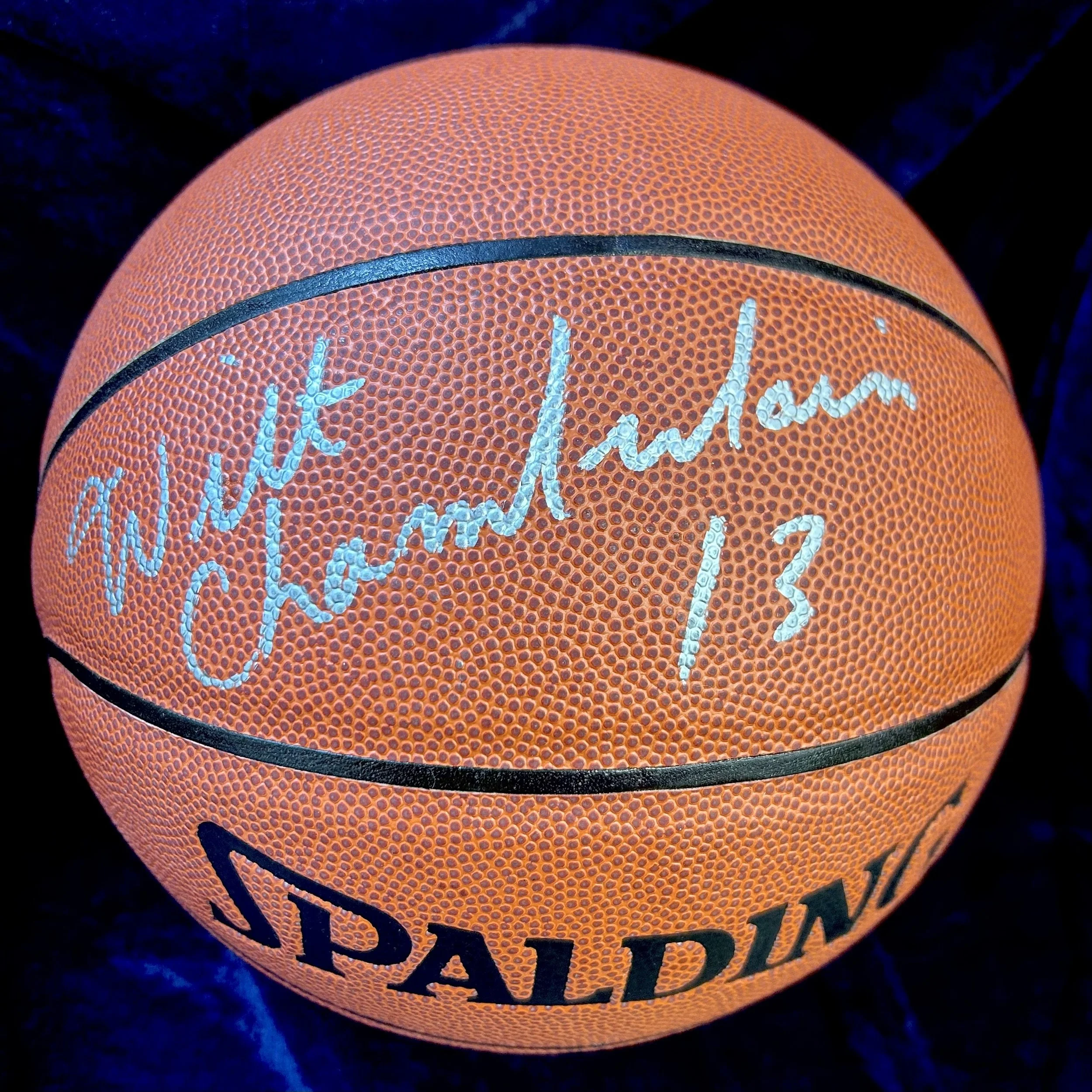 Wilt Chamberlain Signed "13" Inscribed Spalding NBA Basketball. JSA