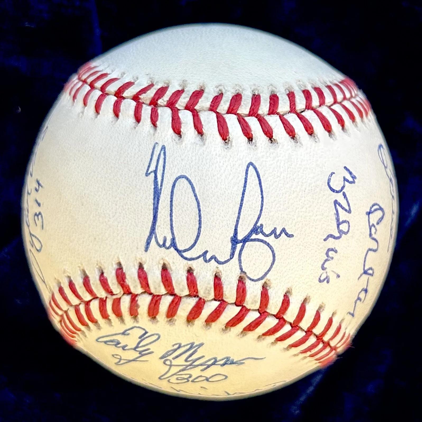 300 Win Club Signed (8) Official American League Baseball. Signed by Ryan, Seaver, Perry, Sutton, Wynn, Niekro, Spahn, and Carlton. JSA