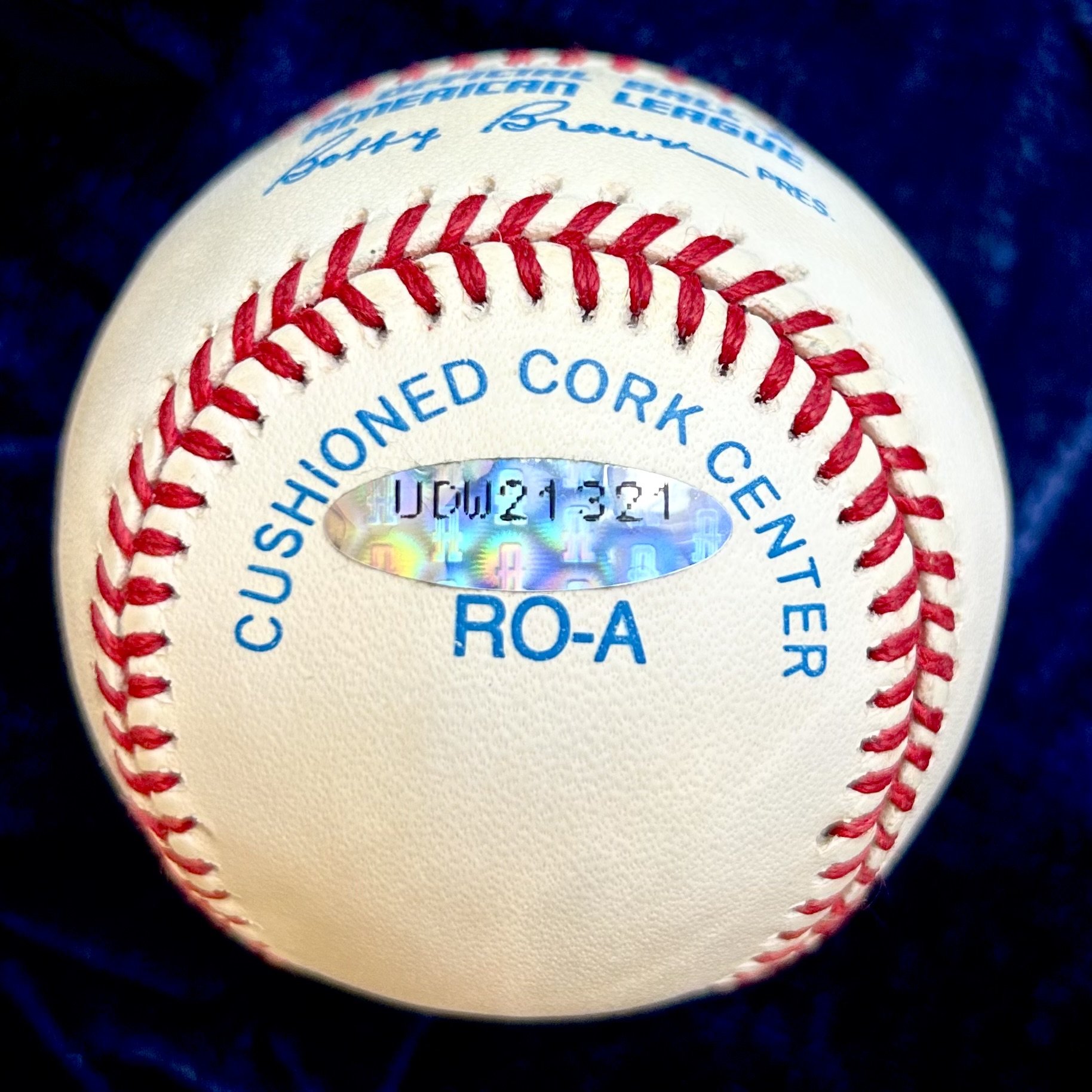 Ted Williams .406 Signed Official American League Baseball. Upper Deck Authenticated