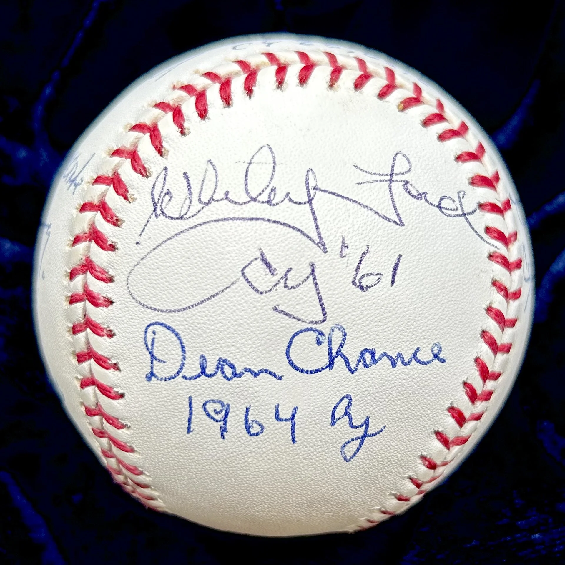 Cy Young Award Winners OML Signed Baseball. Koufax, Ford, Turley, Law, Chance, Newcombe. PSA