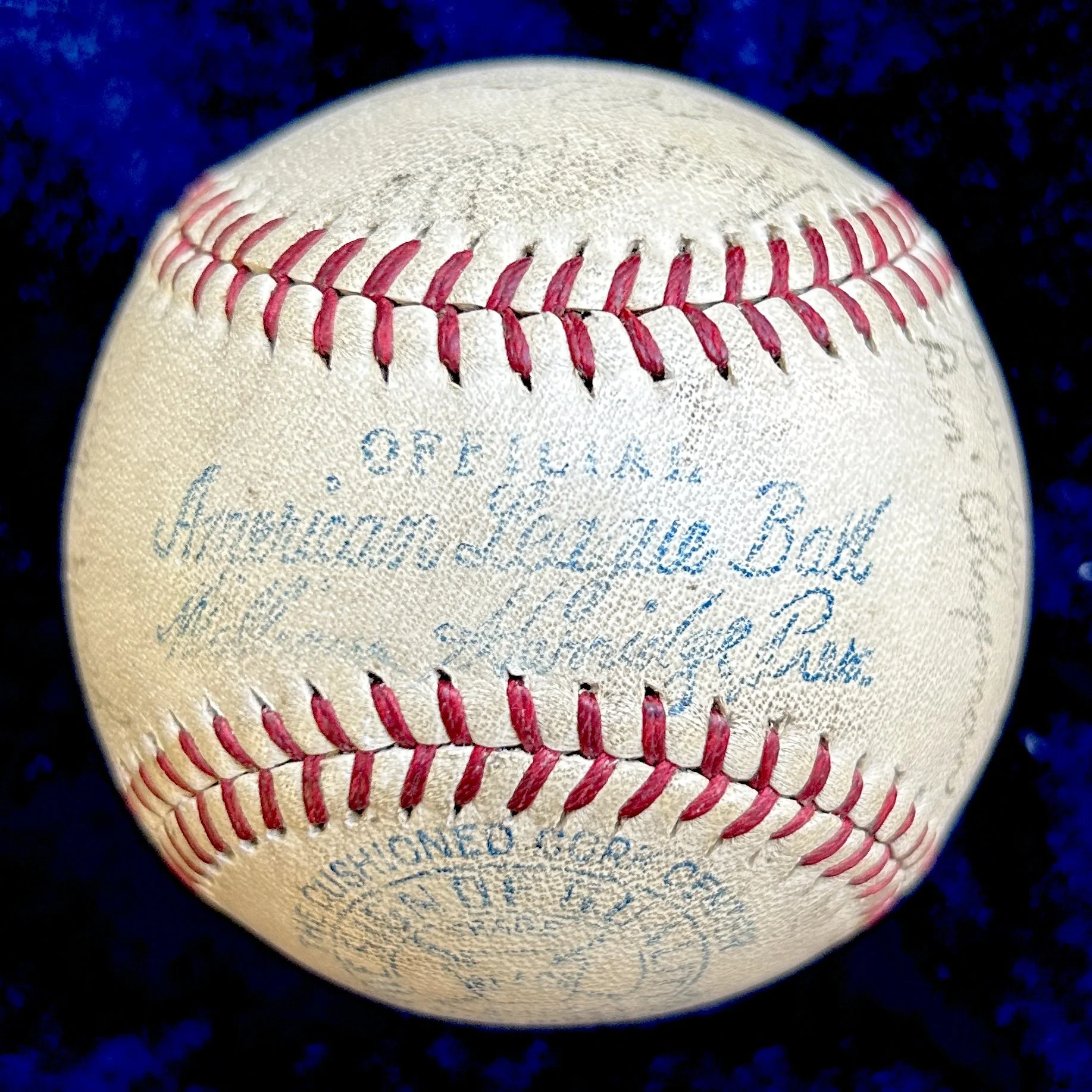 1937 Boston Red Sox Team Signed (22) Official American League Baseball. Jimmie Foxx, Lefty Grove, Herb Pennock, Joe Cronin, Bobby Doerr. PSA