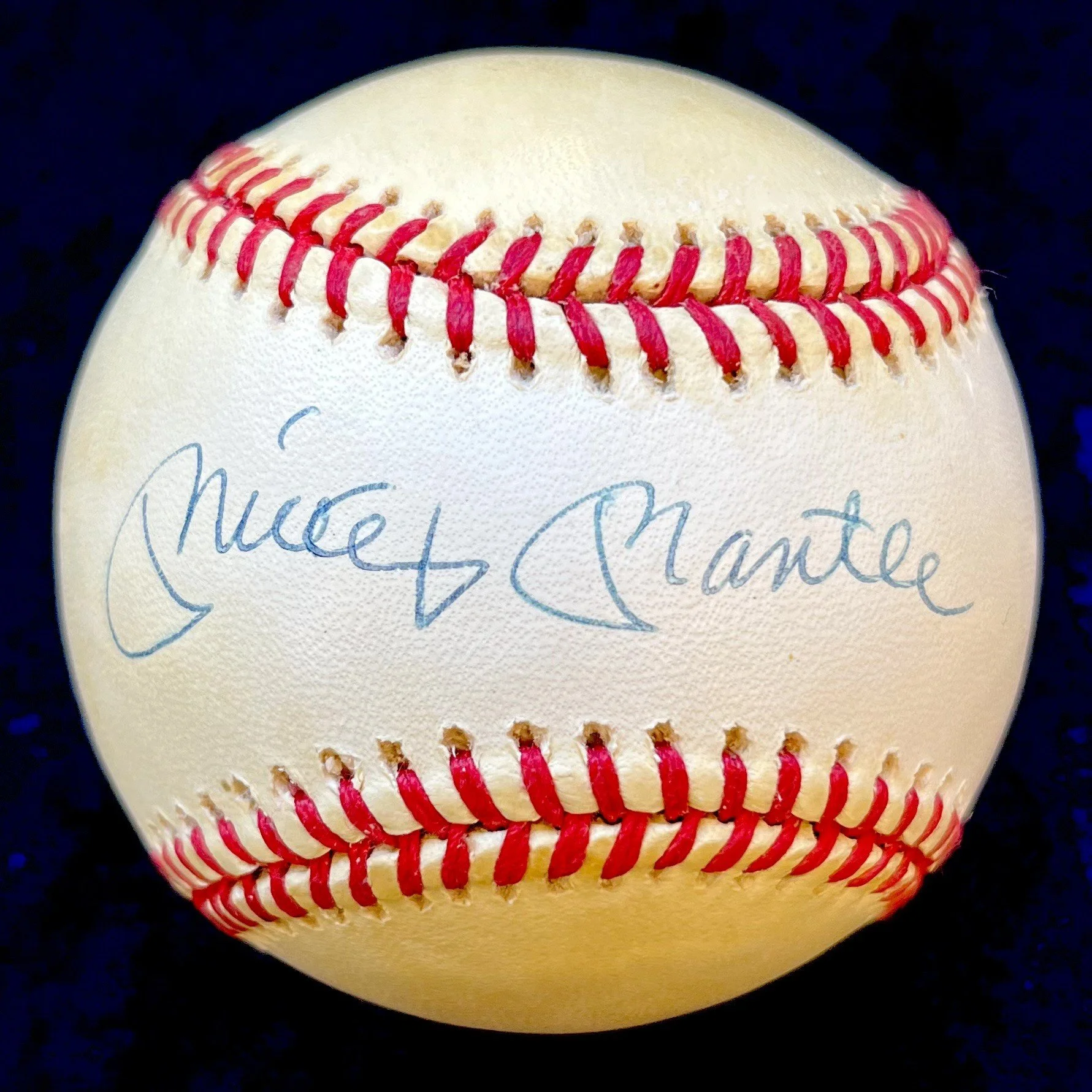 Mickey Mantle Signed Official American League Baseball. PSA LOA
