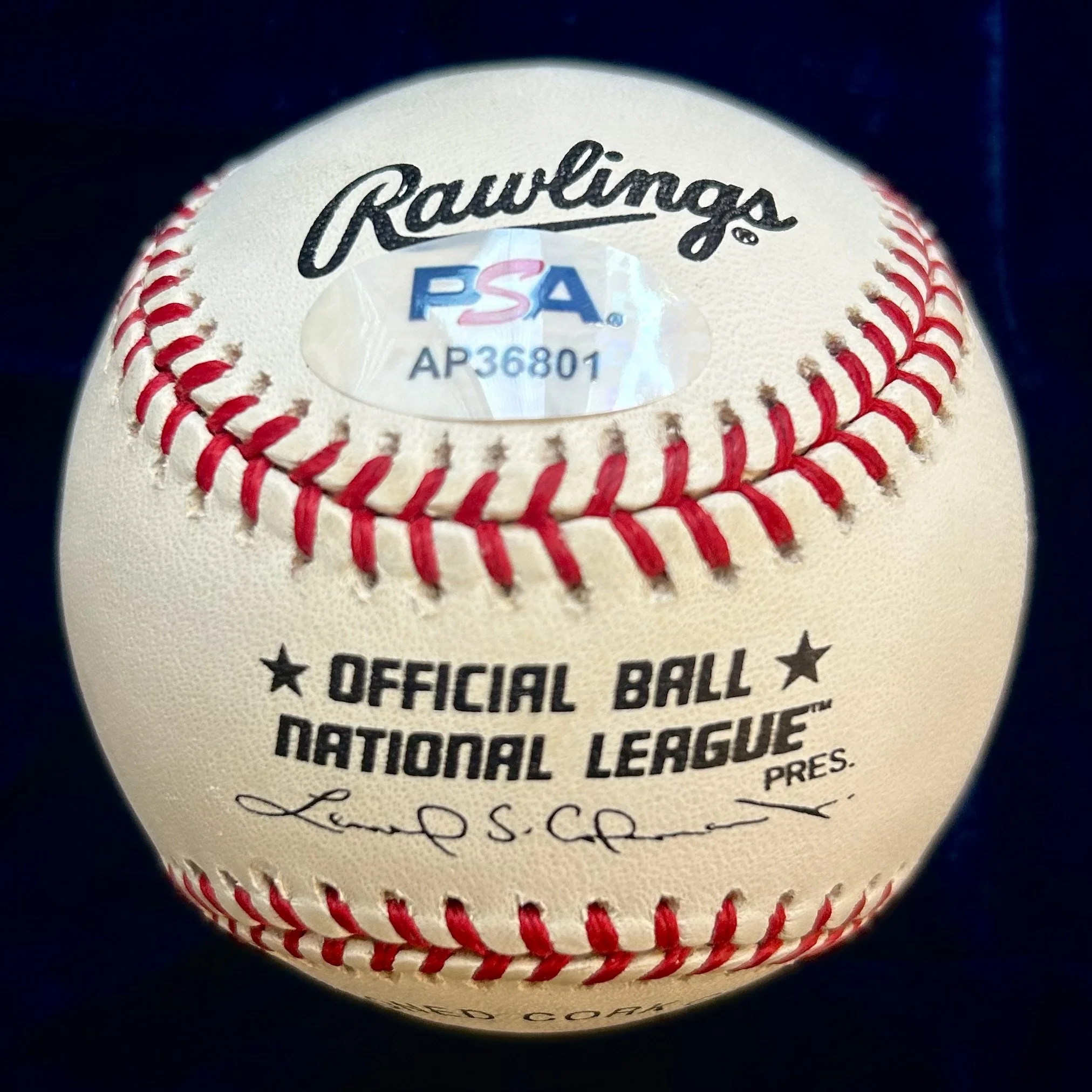 George Foster "NL MVP 1977" Signed Official National League Baseball. PSA