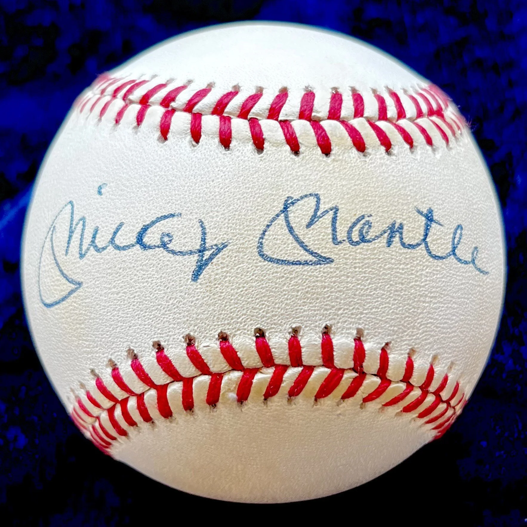 Mickey Mantle Signed American League Baseball. PSA