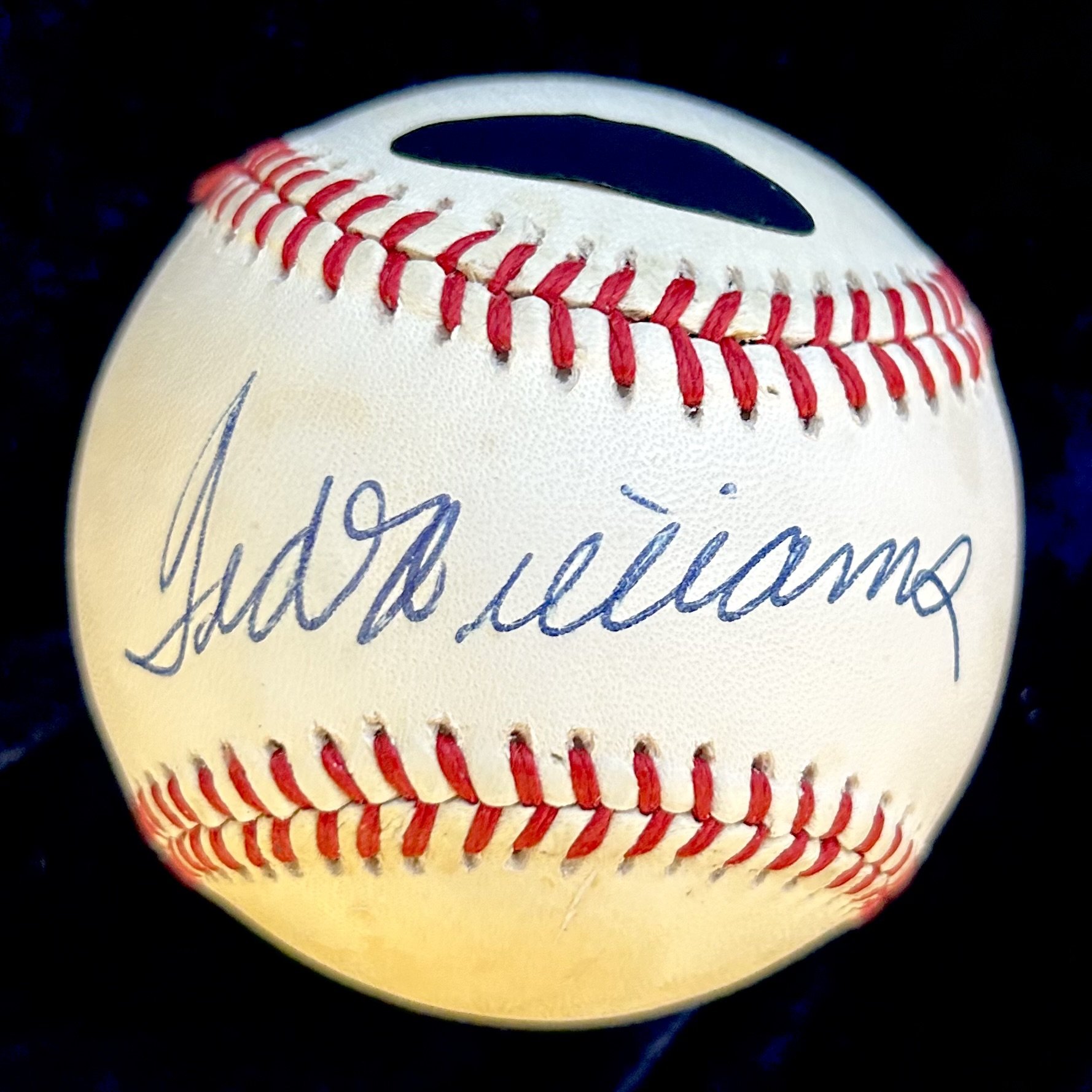 ed Williams Signed Official American League Baseball. PSA
