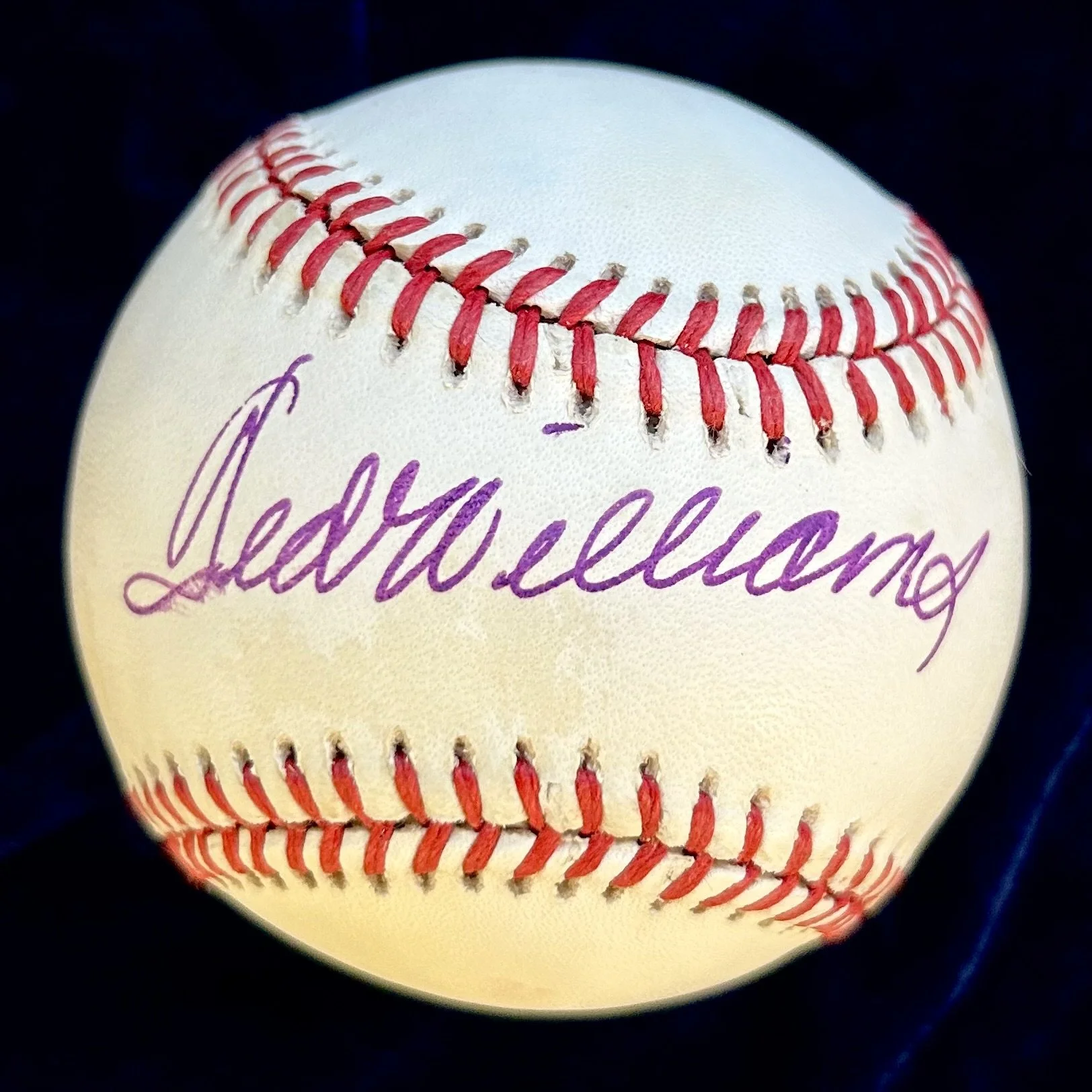 DRAFT Ted Williams Signed Official American League Baseball. PSA