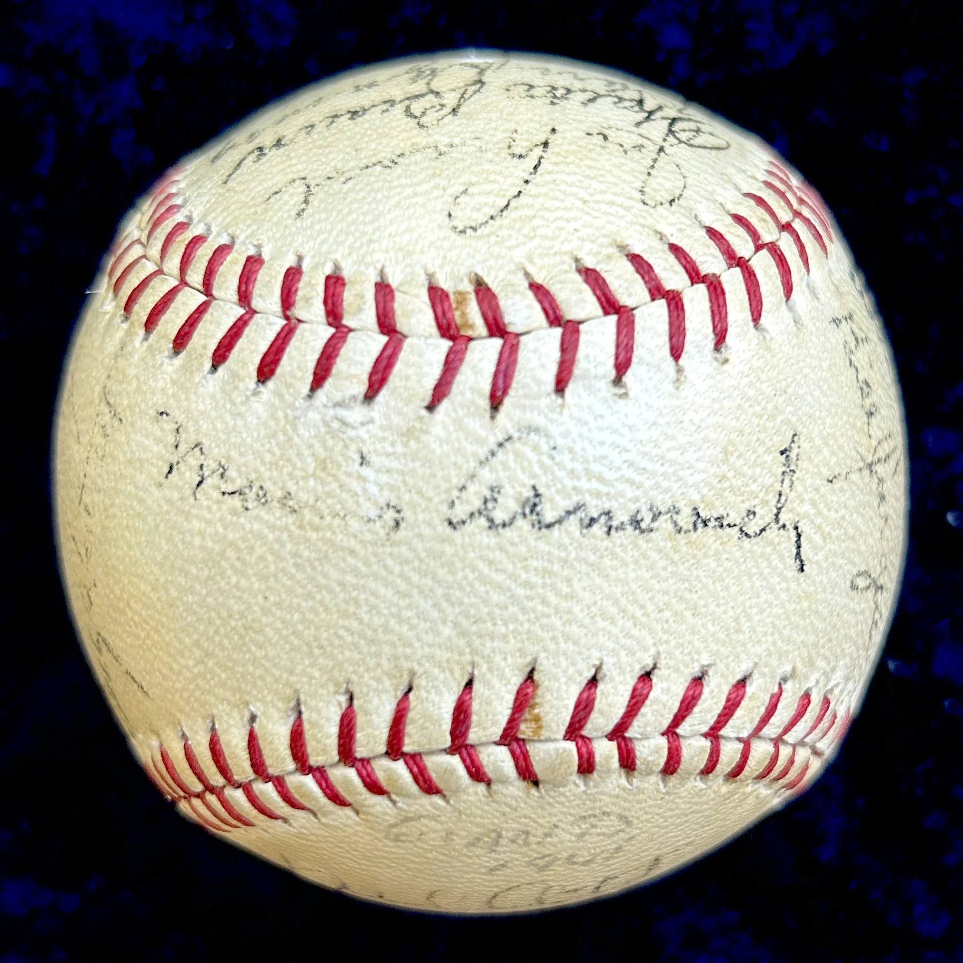 1941 New York Giants Team Signed (25) Official League Baseball. Mel Ott, Carl Hubbell, Gabby Hartnett. PSA