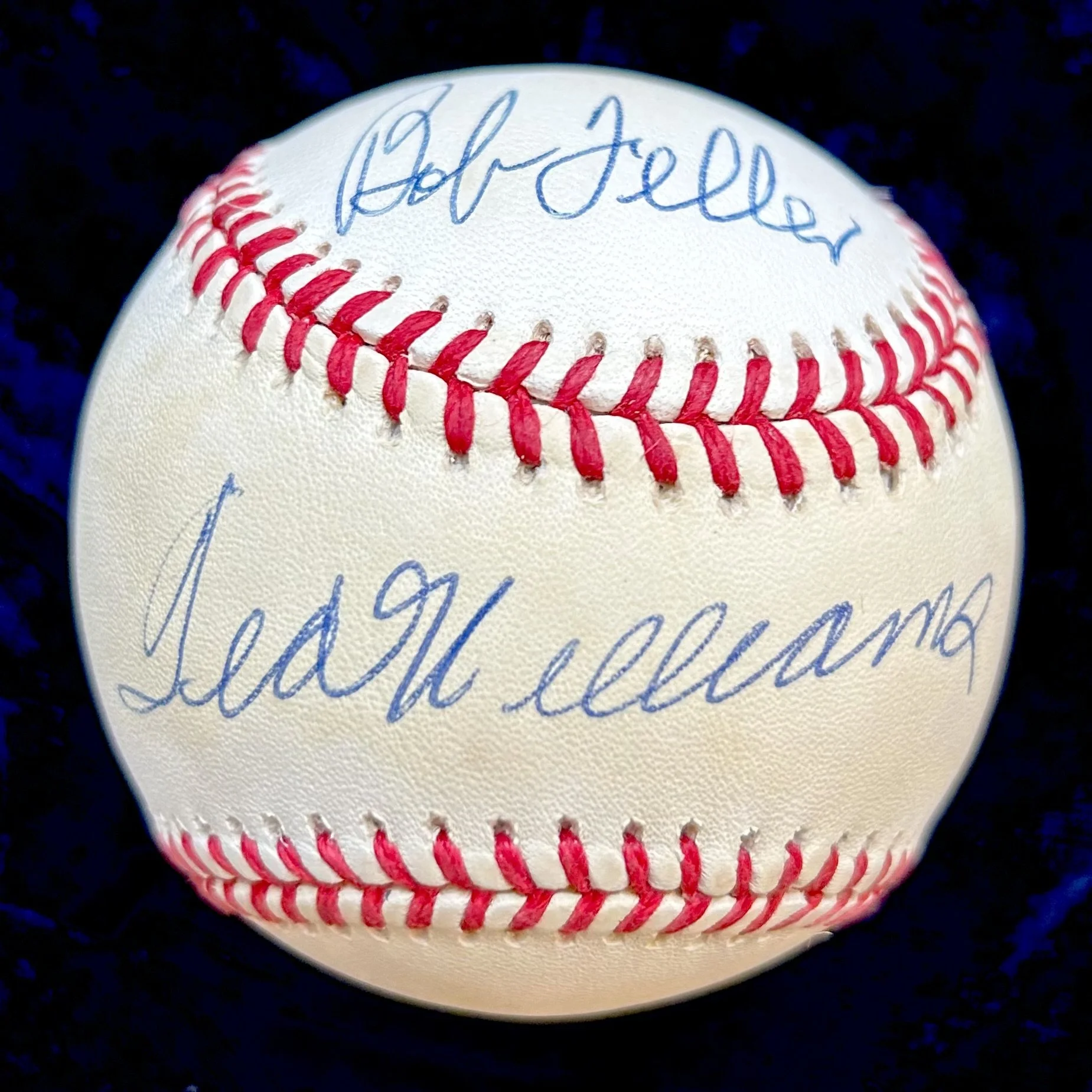 Ted Williams and Bob Feller Multi-Signed Official American League Baseball. JSA.