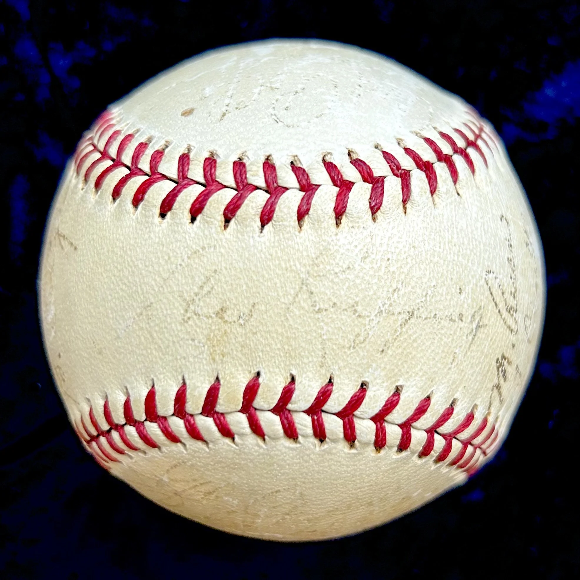 1940 New York Yankees Team Signed (26) Official Baseball. Joe DiMaggio, Joe Gordon, Bill Dickey, Joe McCarthy, Lefty Gomez, Red Ruffing. PSA