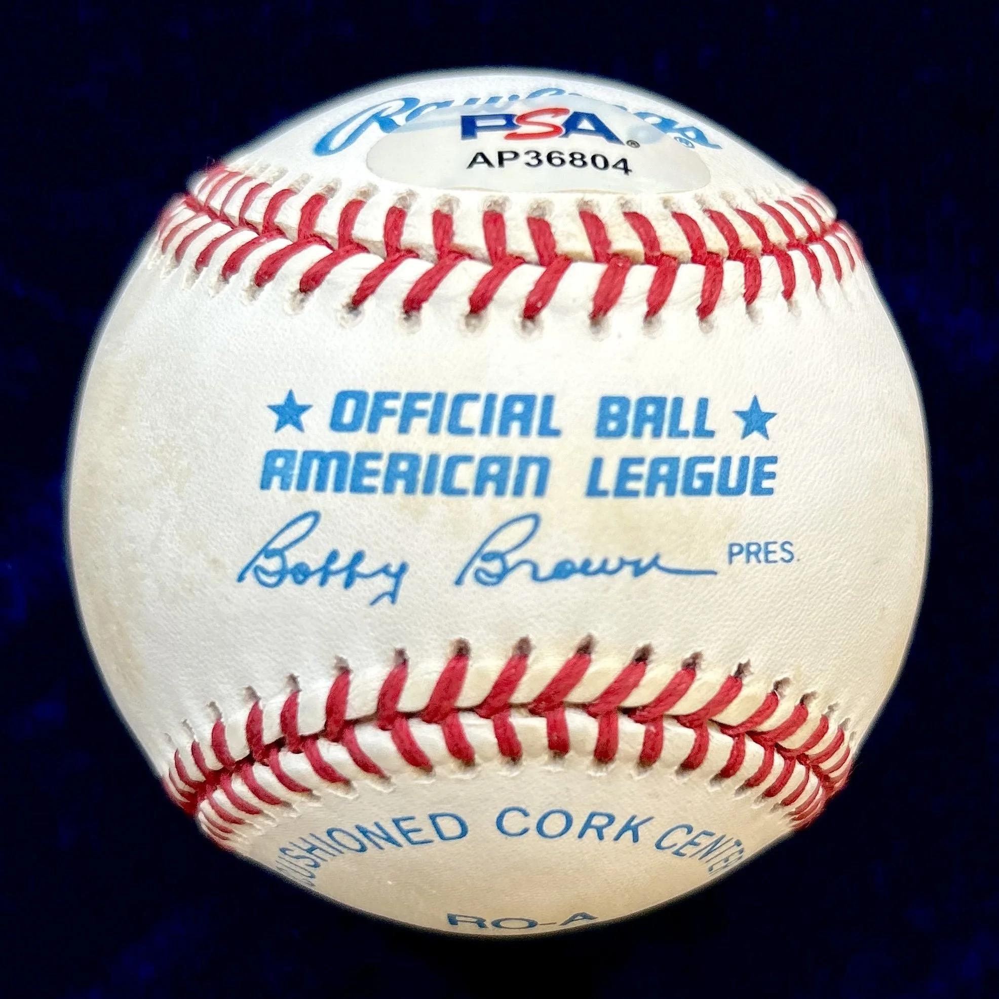 Yogi Berra Signed “H.O.F 72” Official American League Baseball. PSA