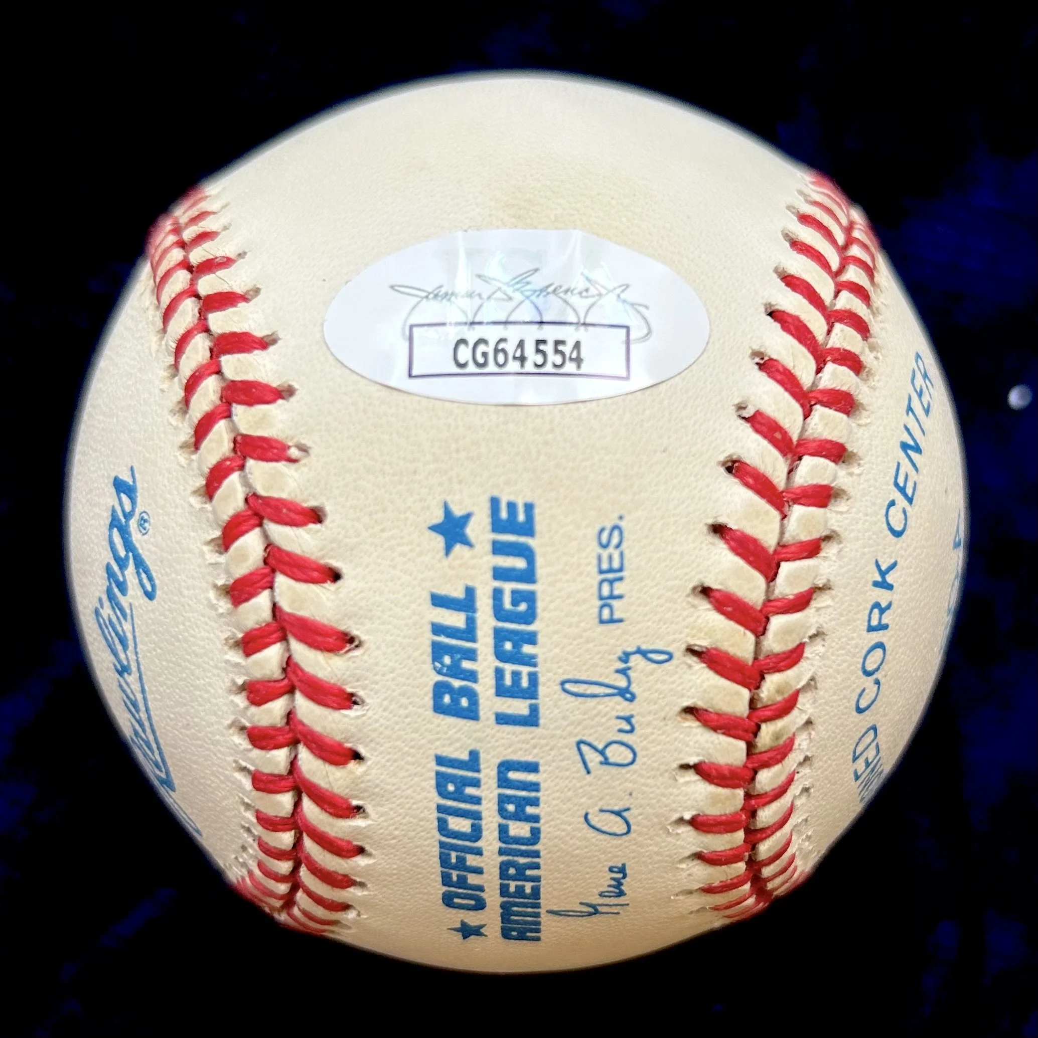 Yogi Berra "MVP 51-54-55" Signed Official American League Stat Baseball. JSA