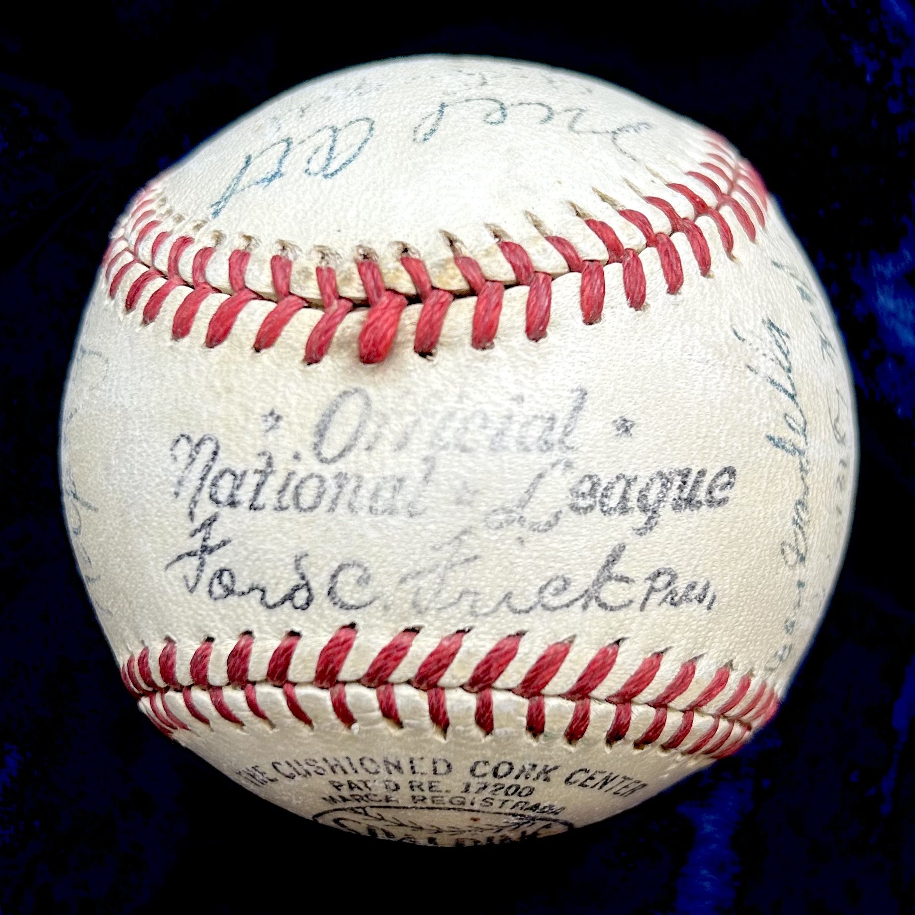 1945 New York Giants Team Signed (23) Official National League Baseball. Mell Ott, Ernie Lombardi, Adolfo Luque. Beckett