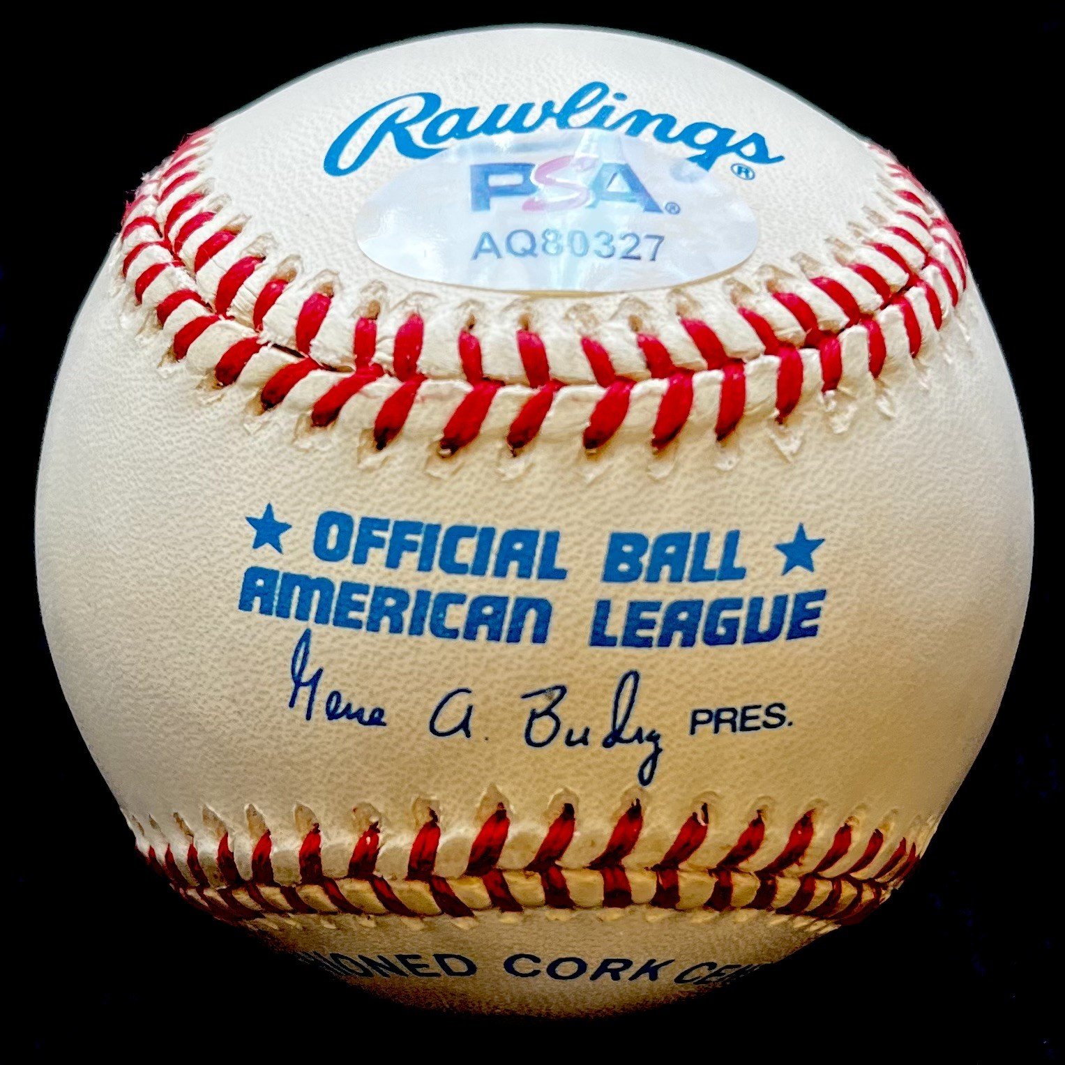 Nolan Ryan Signed Official American League Baseball. PSA