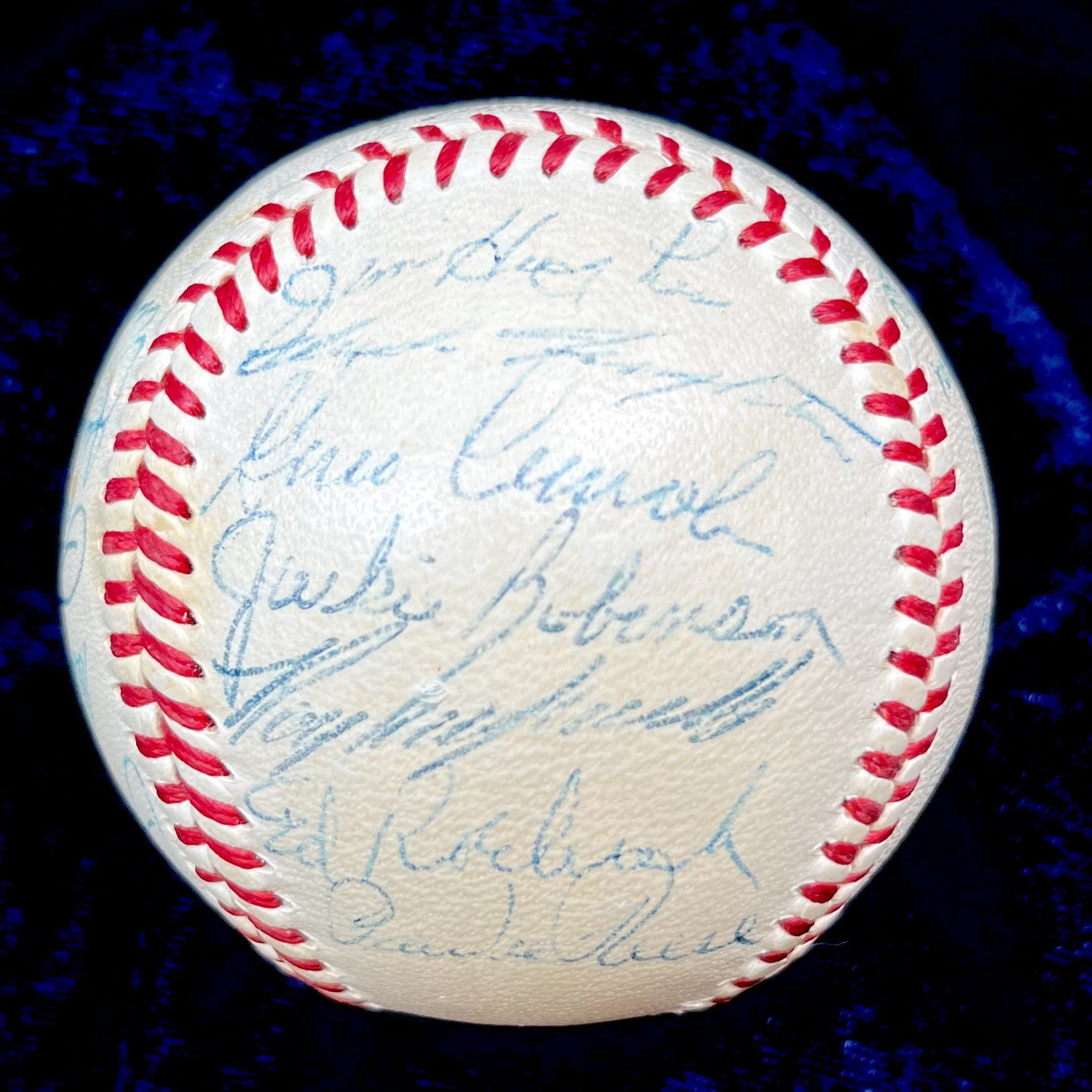 1956 National League Champion Brooklyn Dodgers Signed National League Baseball. Jackie Robinson, Roy Campanella, Gil Hodges, Walter Alston, Don Drysdale, Dick Williams. JSA