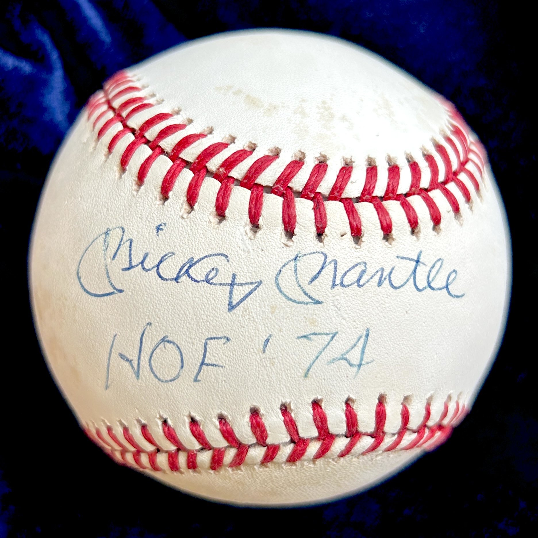 Mickey Mantle Signed "HOF '74" Official American League Baseball. PSA, JSA