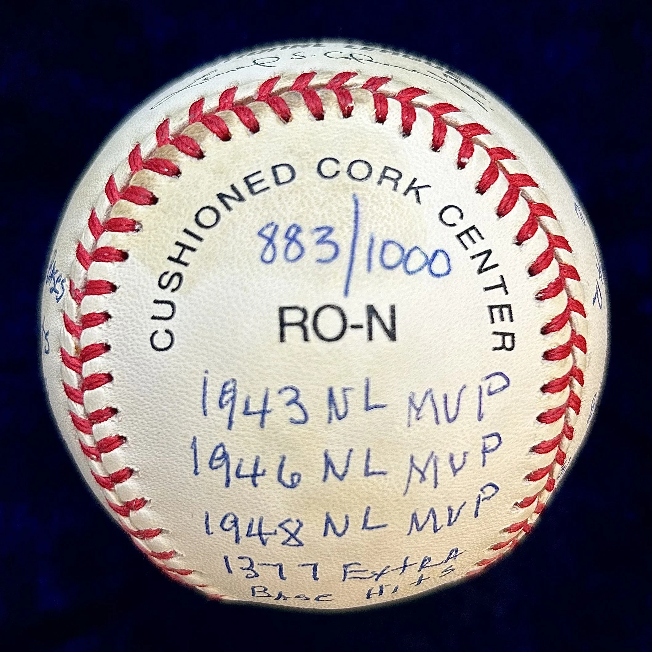 Stan Musial Signed OML Baseball. 20 Stat Inscriptions. ReggieJackson. Ltd 1000