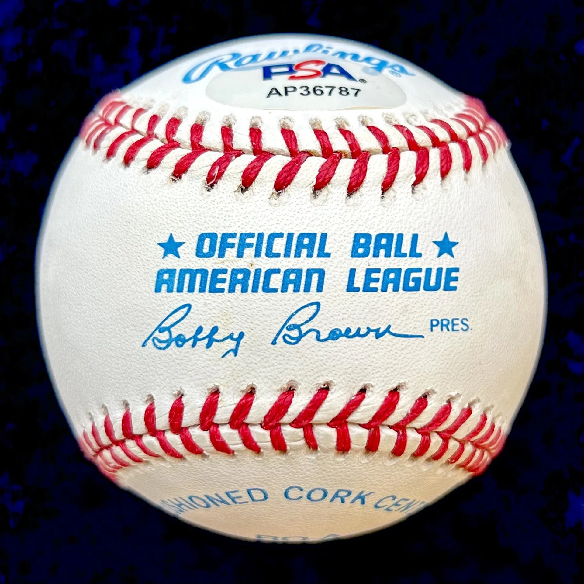 Ted Williams Signed Official American League Baseball. PSA
