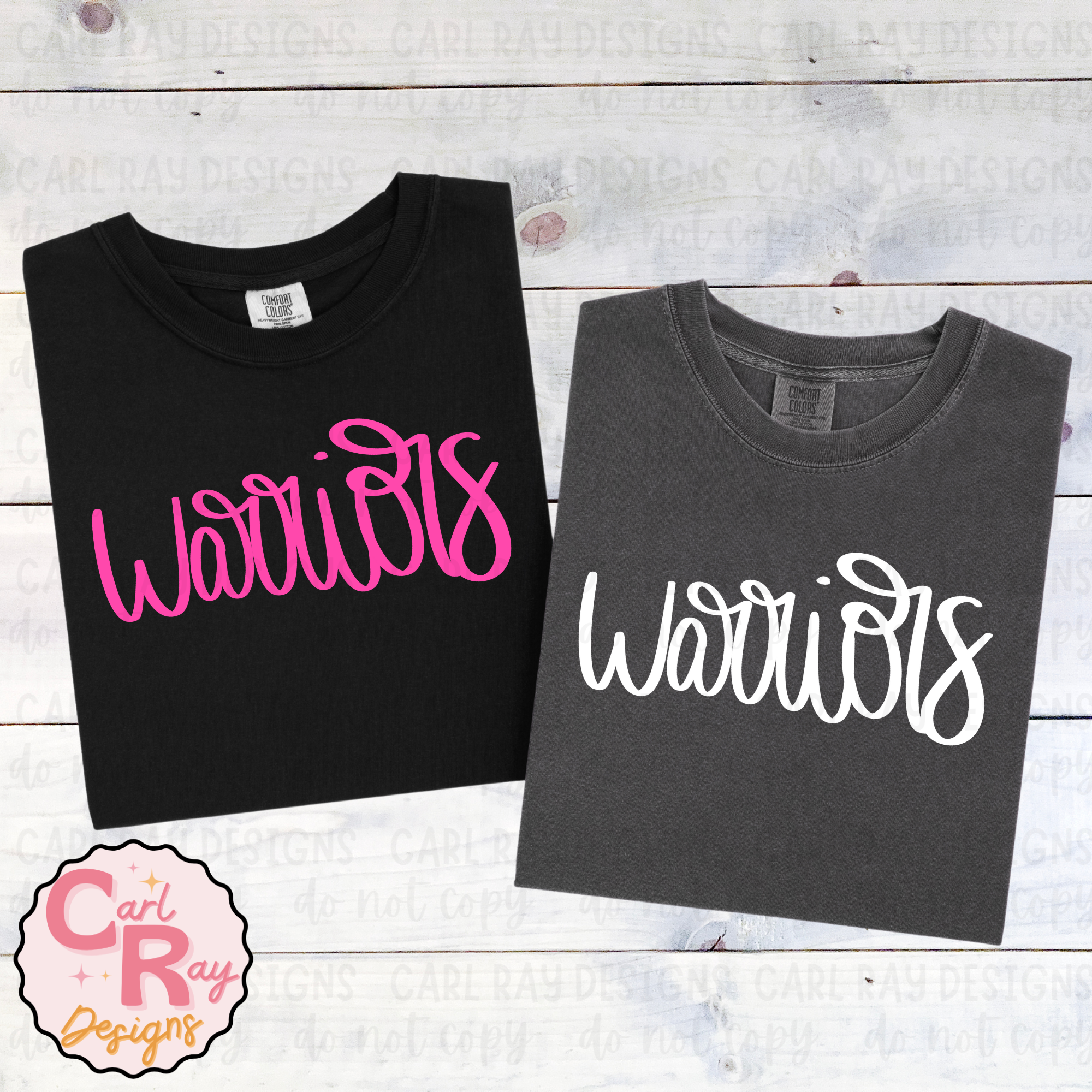 Warriors- handwritten (black and gray)