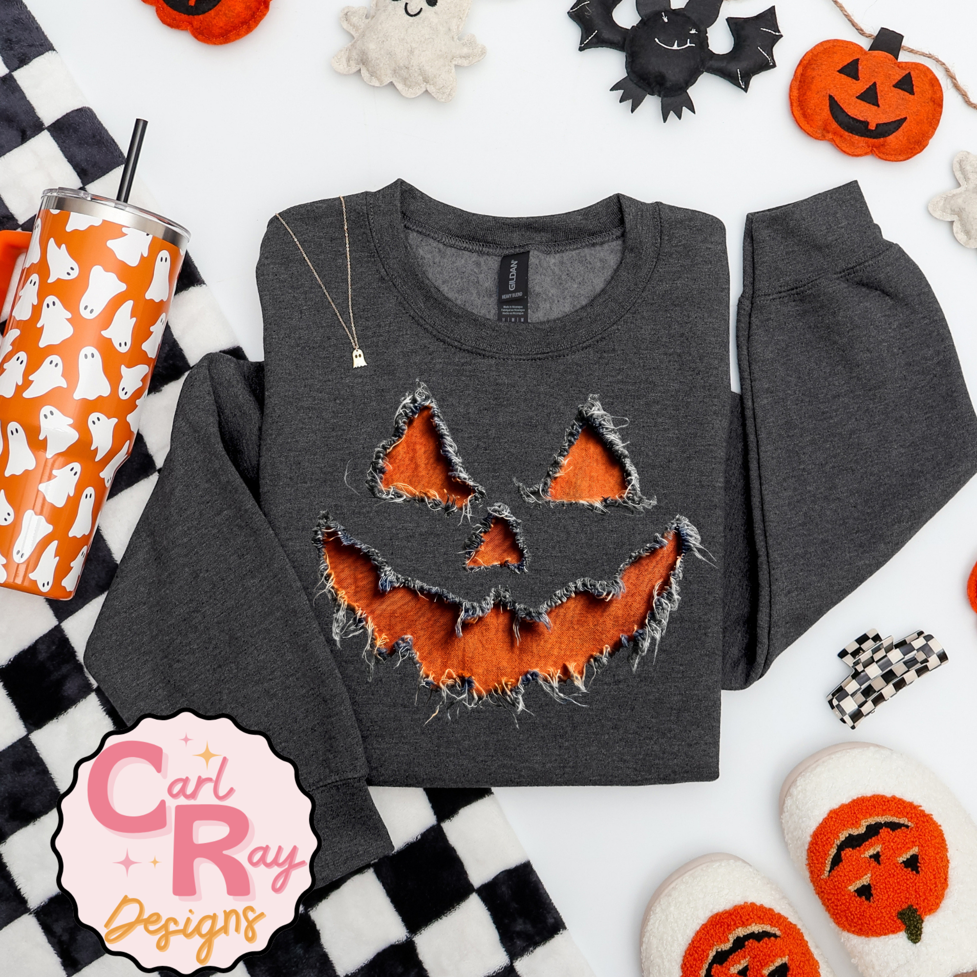 Pumpkin Faux Reverse Applique